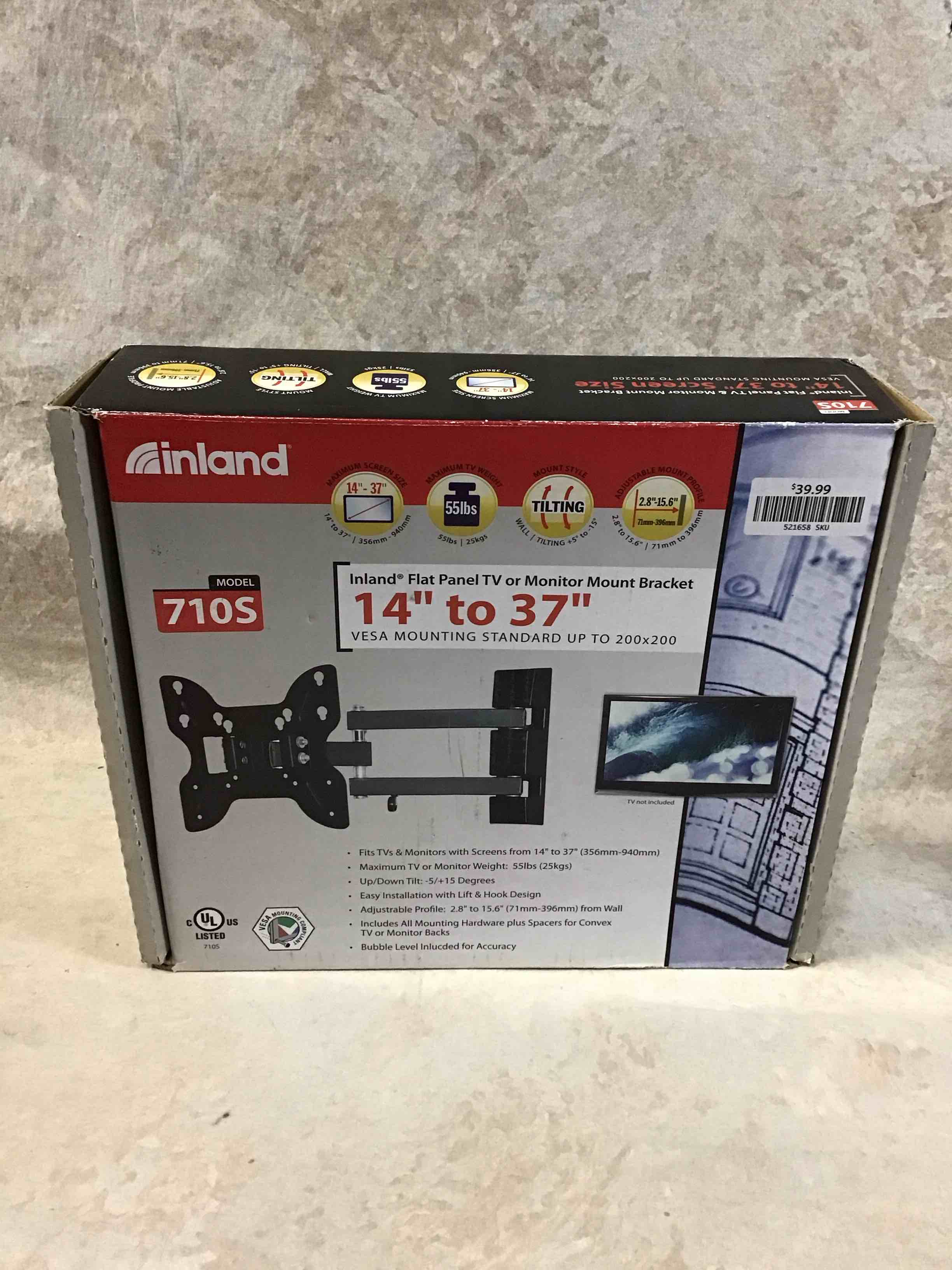 Inland 14"-42" Swivel TV/Monitor Wall Mount 710S