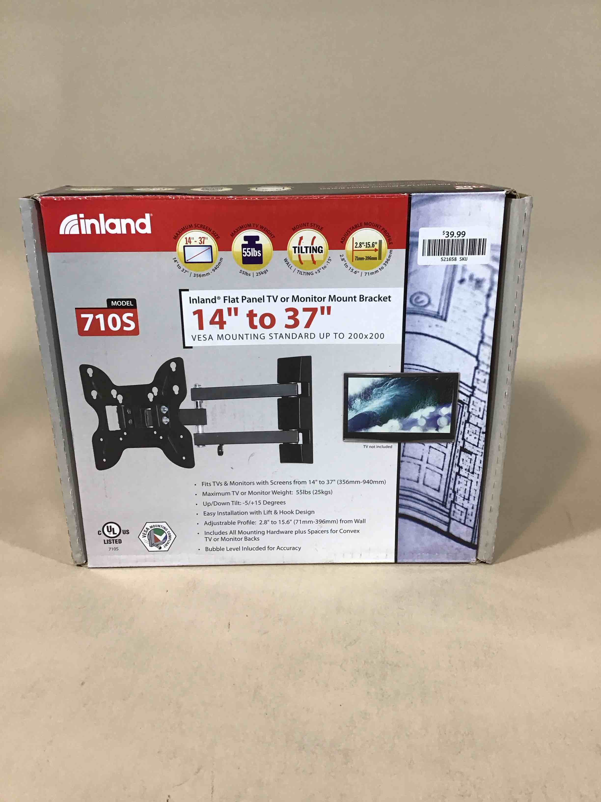 Inland 14"-42" Swivel TV/Monitor Wall Mount 710S