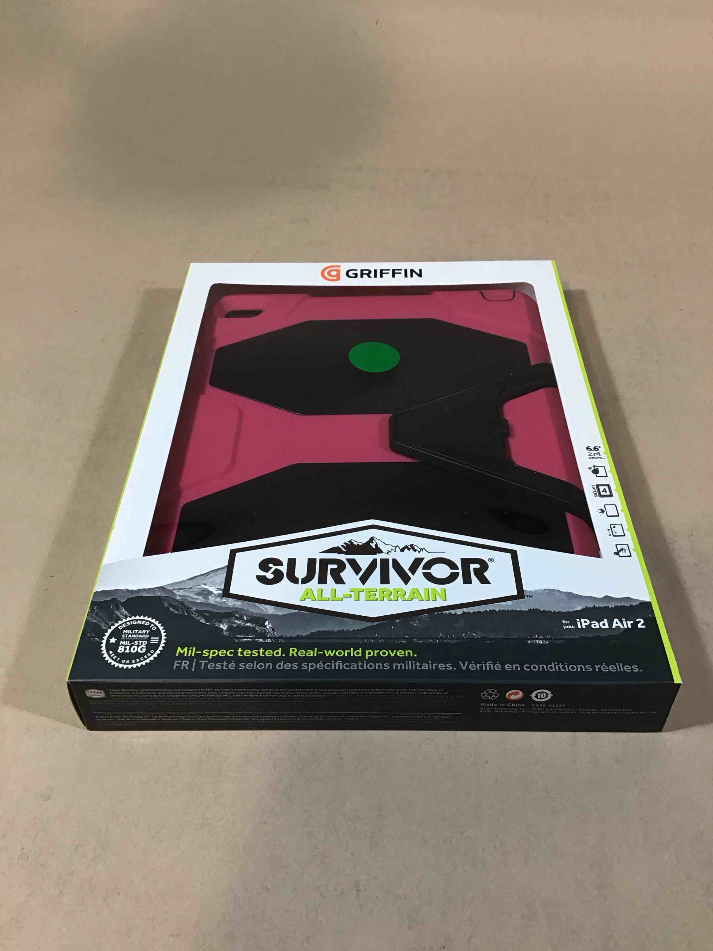 Griffin Griffin iPad Air 2 Rugged Case Survivor All-Terrain + Stand, Mil-spec tested, real-world proven protection