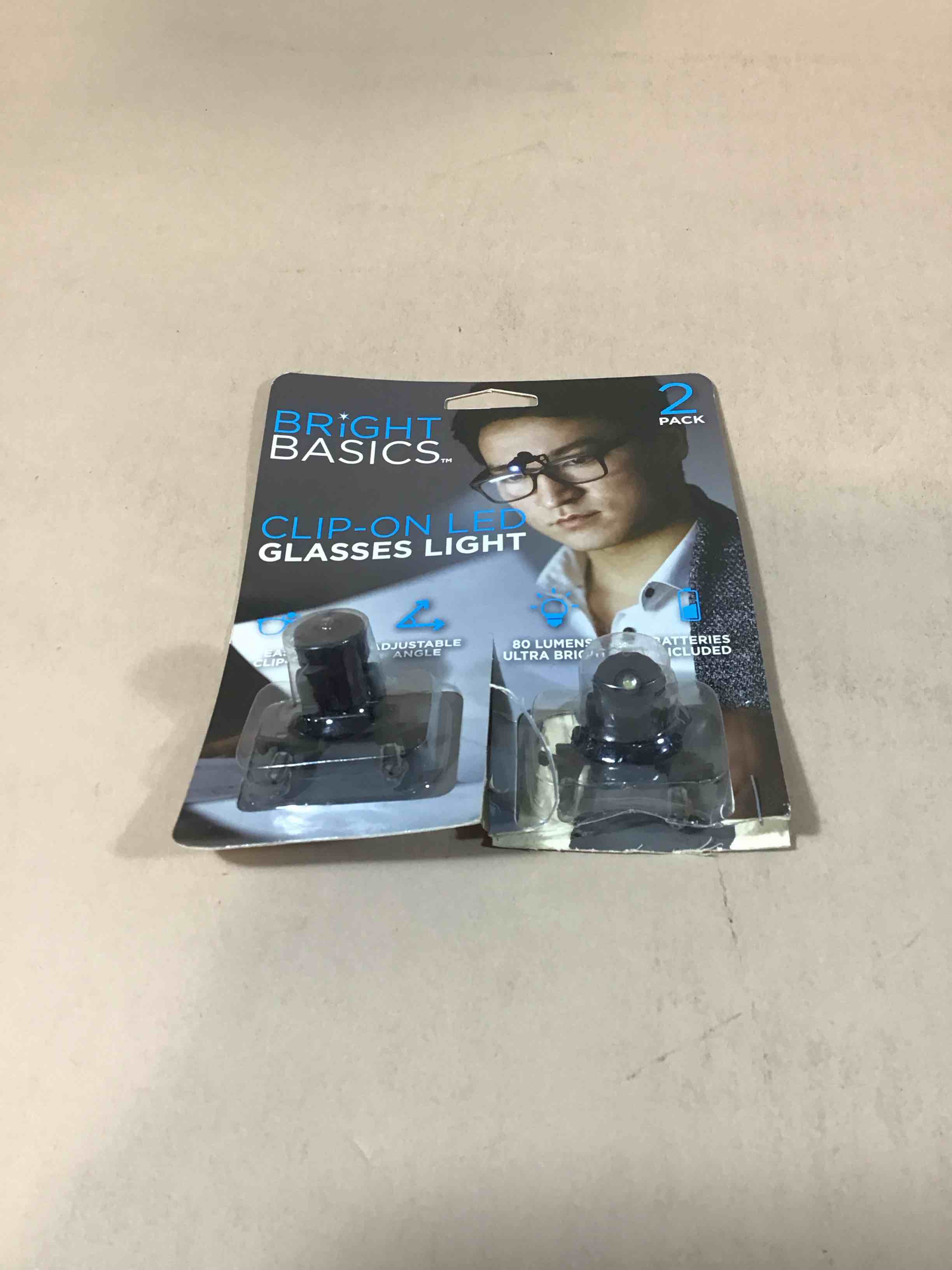 Bright Basics 2 Pack Universal Flexible Clip On LED Glasses Light Adjustable Reading Light Lamp for Night Reader