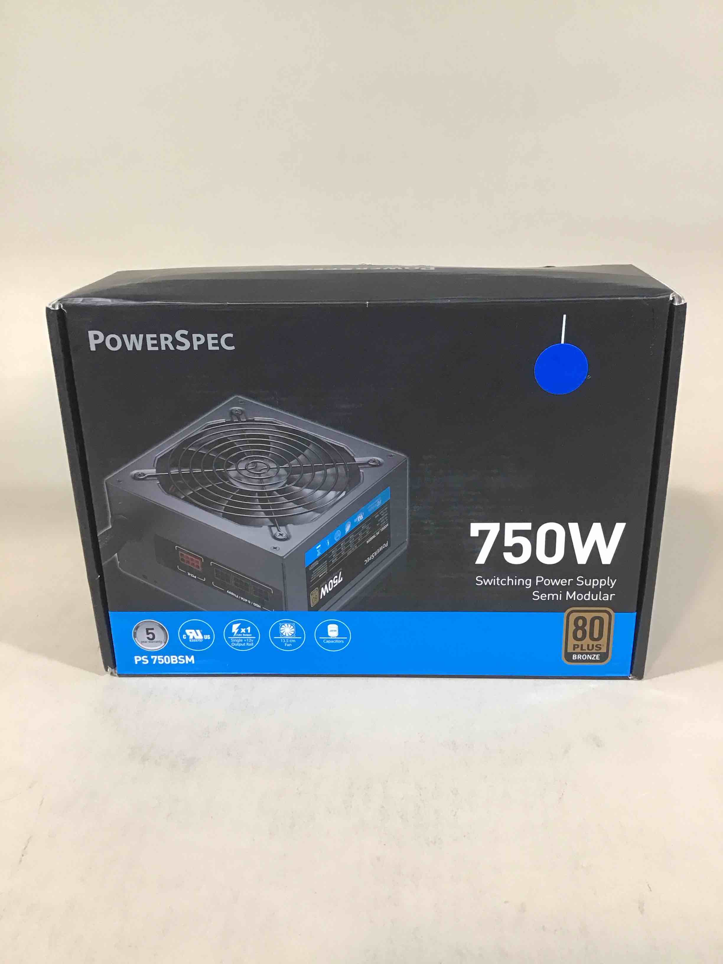 powerspec 750w power supply semi modular 80 plus bronze certified atx psu active pfc sli crossfire ready gaming pc computer switching power supply, ps 750bsm (b08yyjhnmh)