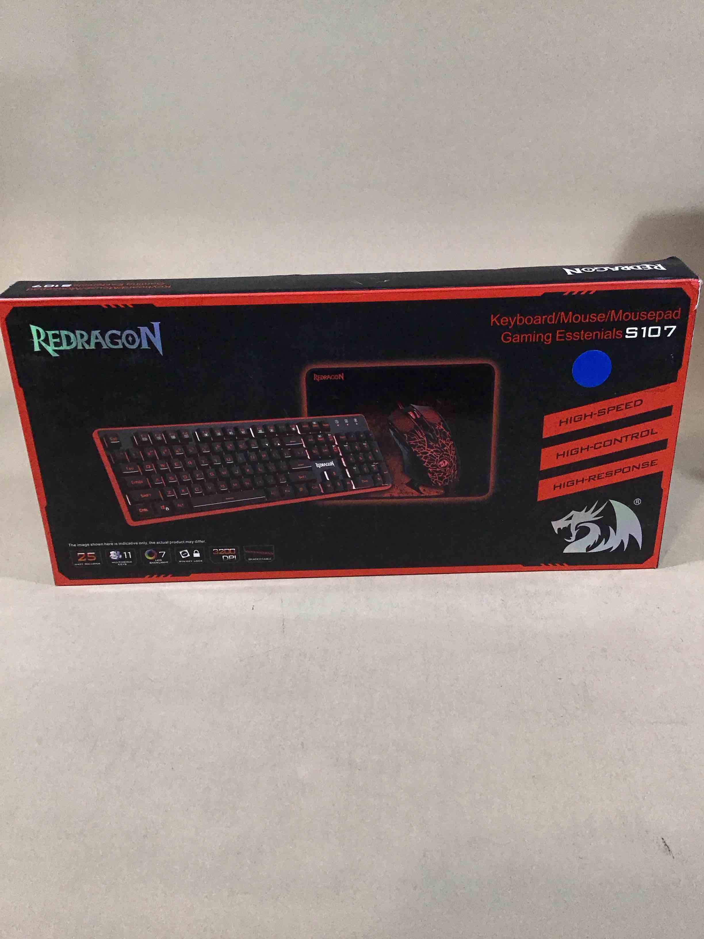 Condition photo showing Good Condition for redragon - s107-ba gaming keyboard and mouse combo, rgb backlit gaming keyboard & 3200 dpi mouse, plug & play to pc/laptop/windows - black