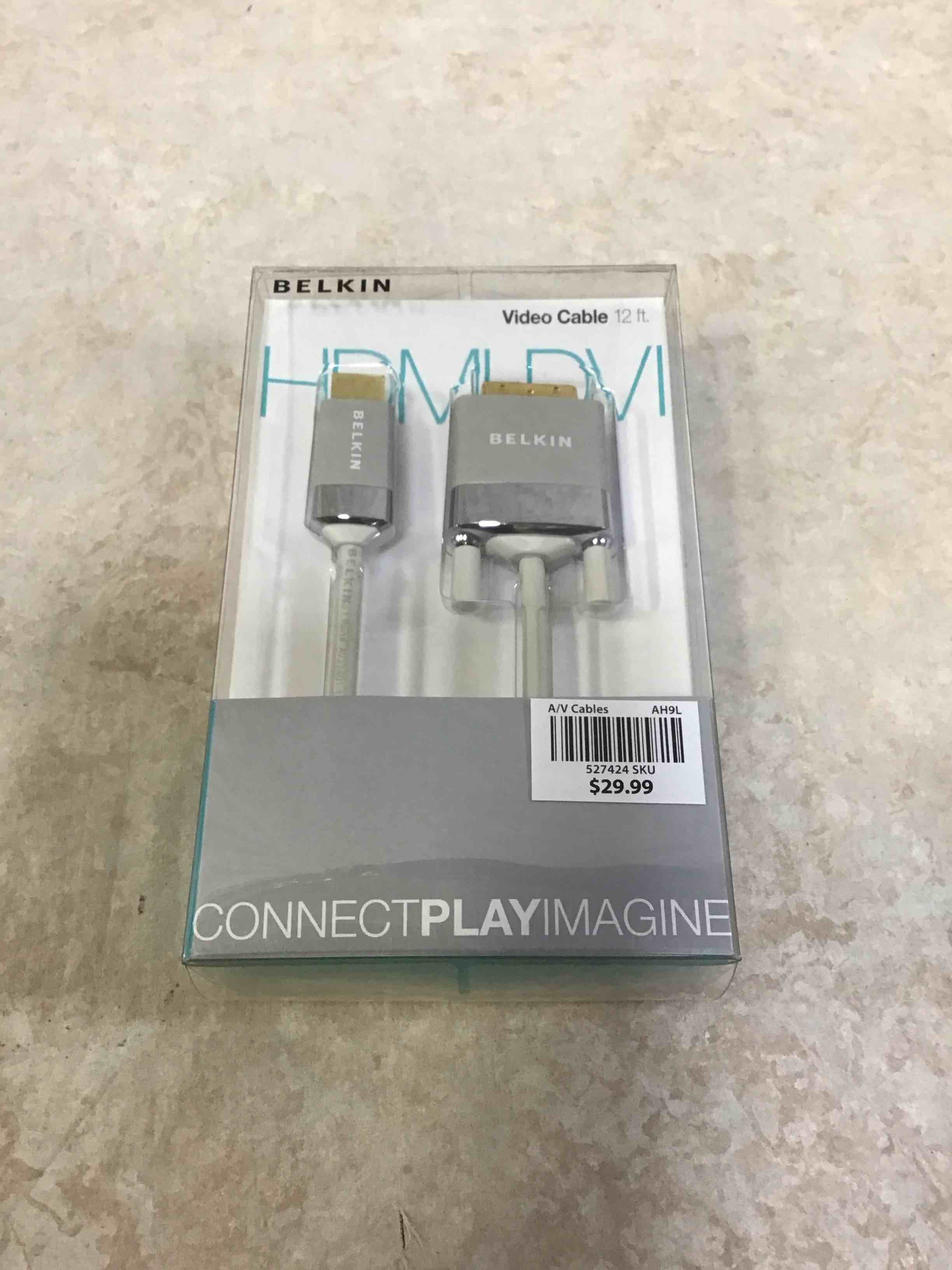 Condition photo showing New/Like New for belkin av22401-12-wht hdmi to dvi-d cable adapter