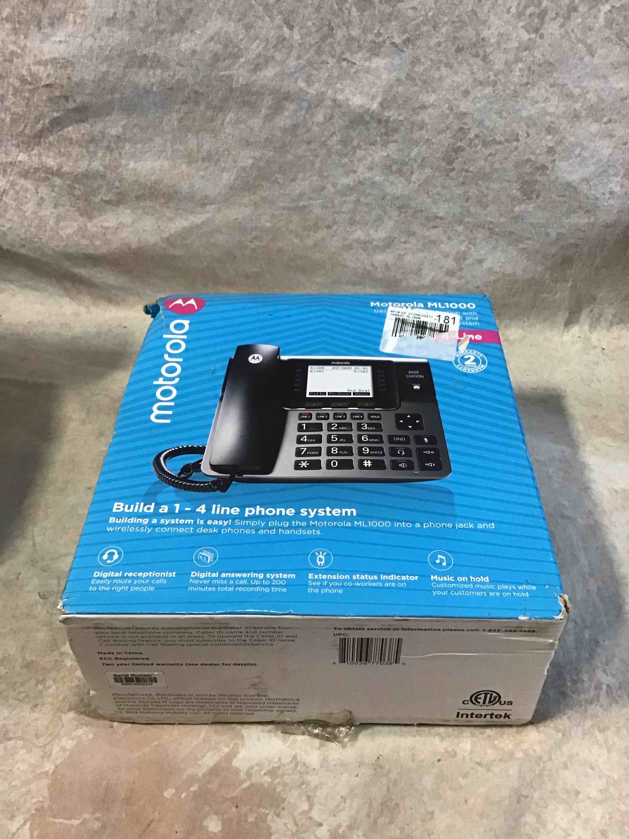 Condition photo showing Good Condition for motorola ml1000 desk phone base station with digital receptionist and digital answering system
