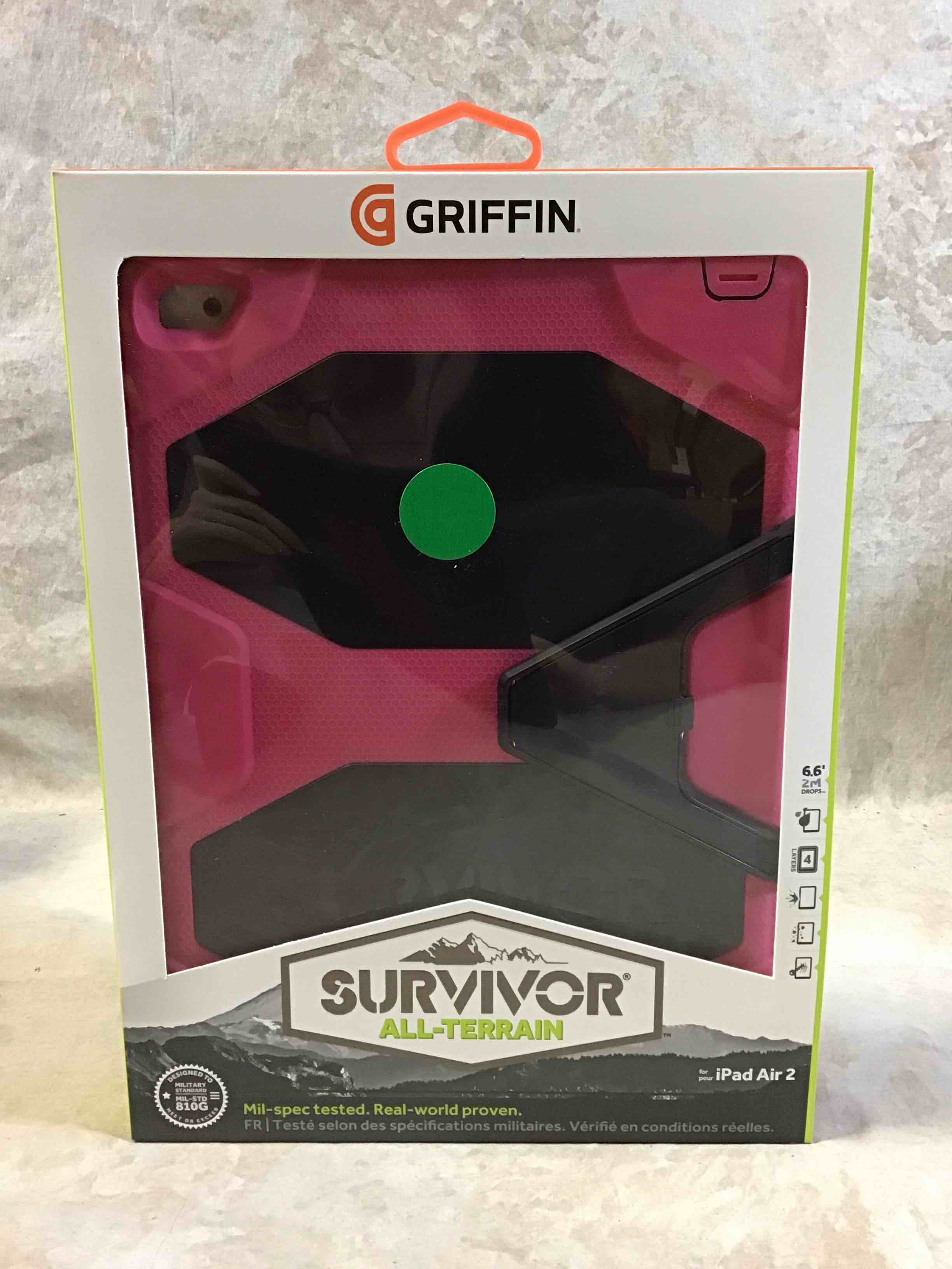 Griffin Griffin iPad Air 2 Rugged Case Survivor All-Terrain + Stand, Mil-spec tested, real-world proven protection