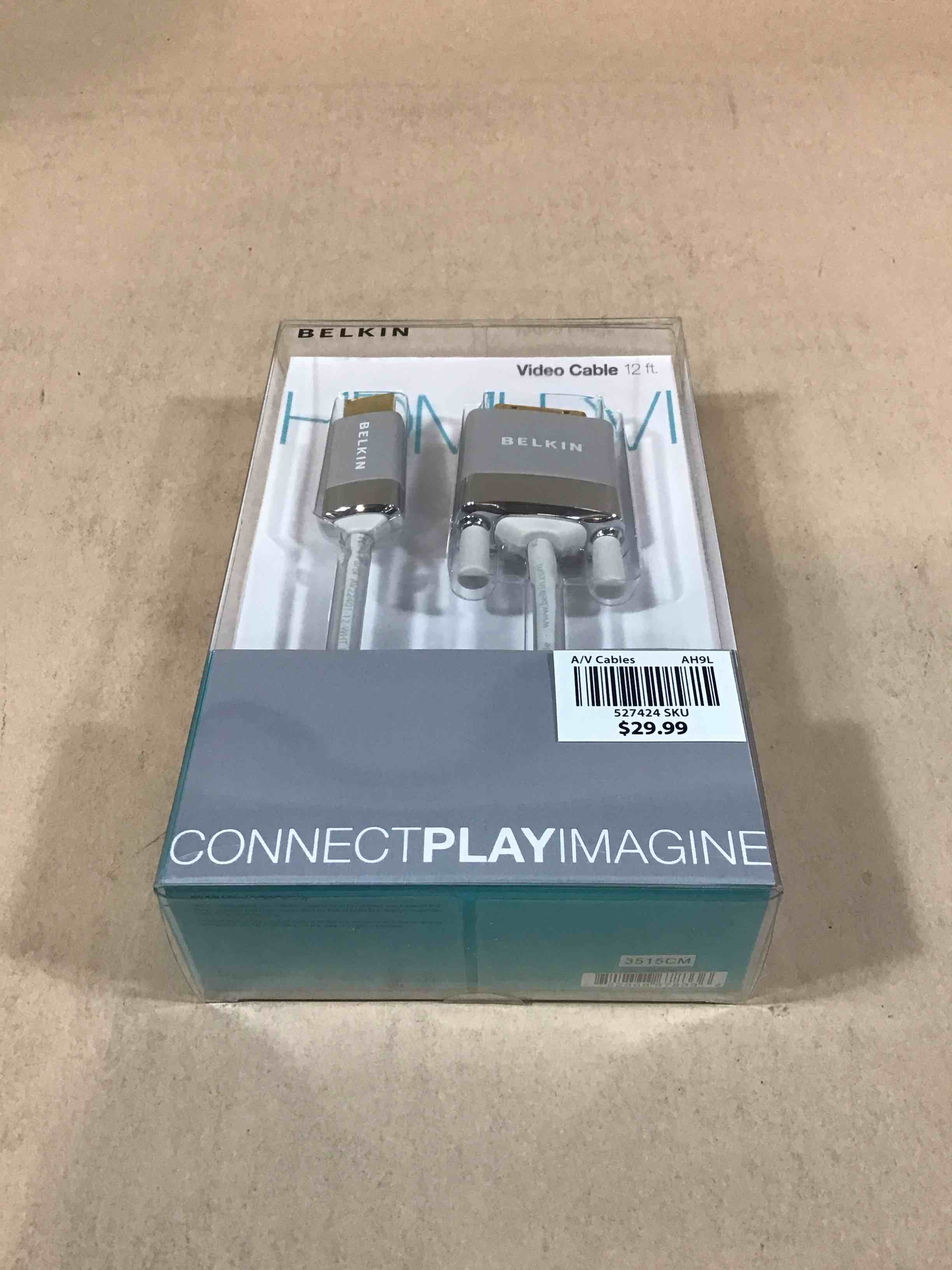 Condition photo showing New/Like New for belkin av22401-12-wht hdmi to dvi-d cable adapter