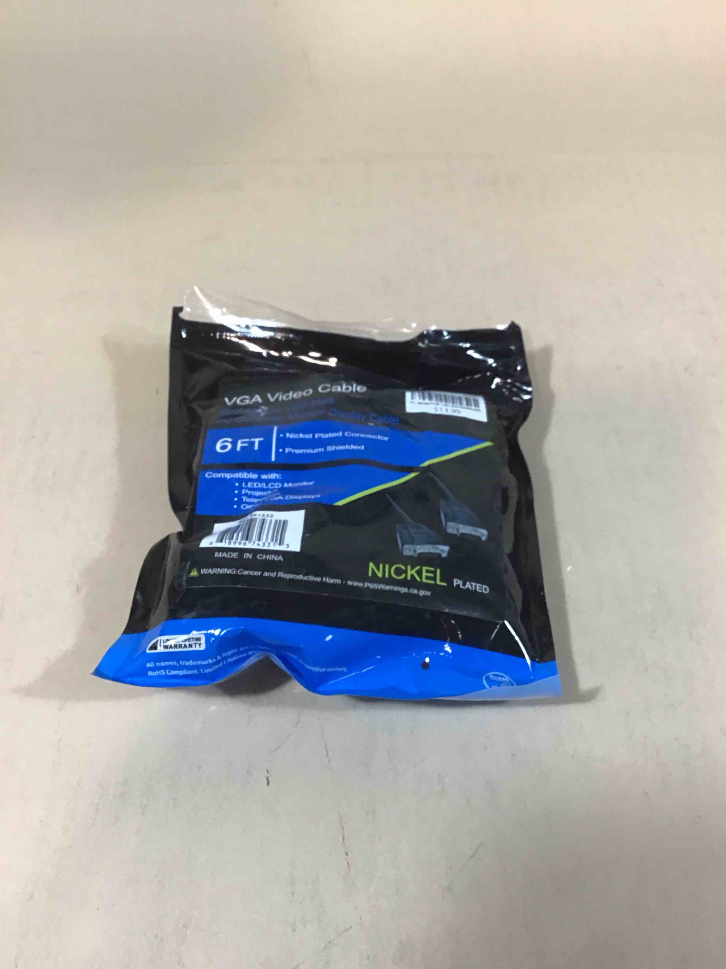 Condition photo showing Good Condition for inland vga male to vga male cable 6 ft. - black