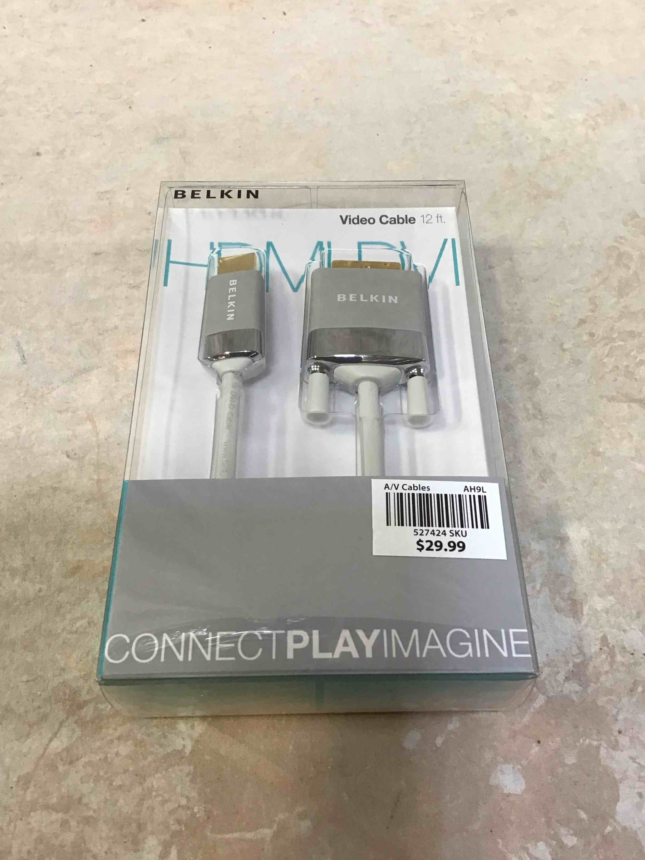 Condition photo showing New/Like New for belkin av22401-12-wht hdmi to dvi-d cable adapter