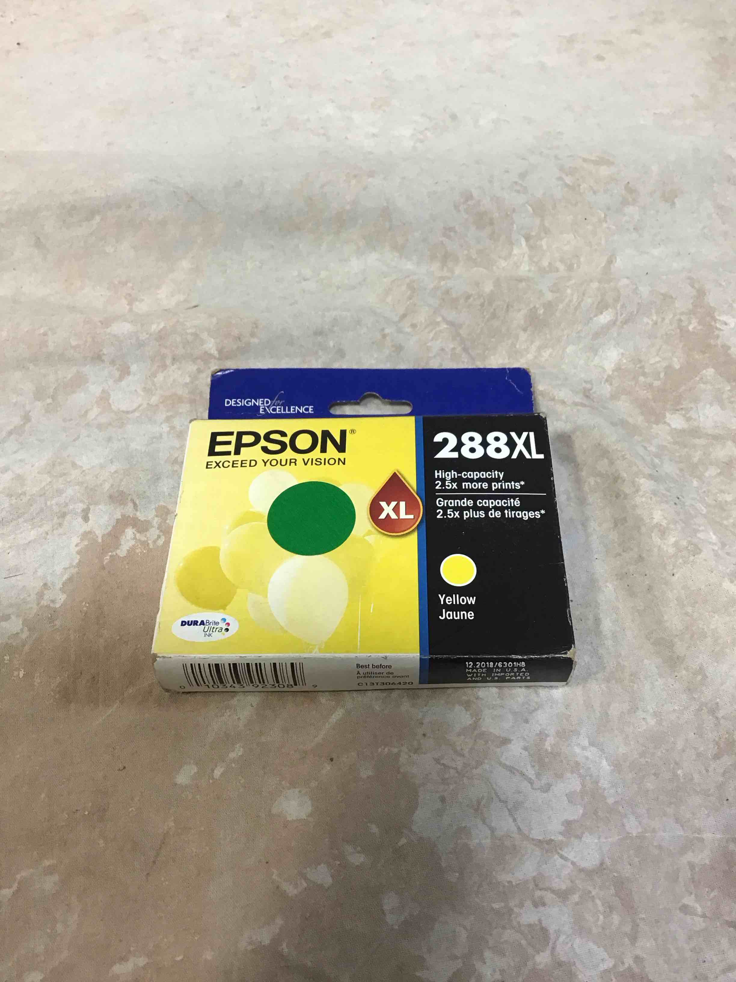 epson 288 durabrite ultra ink high capacity yellow cartridge (t288xl420-s) works with expression xp-330  xp-430  xp-434  xp-340  xp-440  xp-446