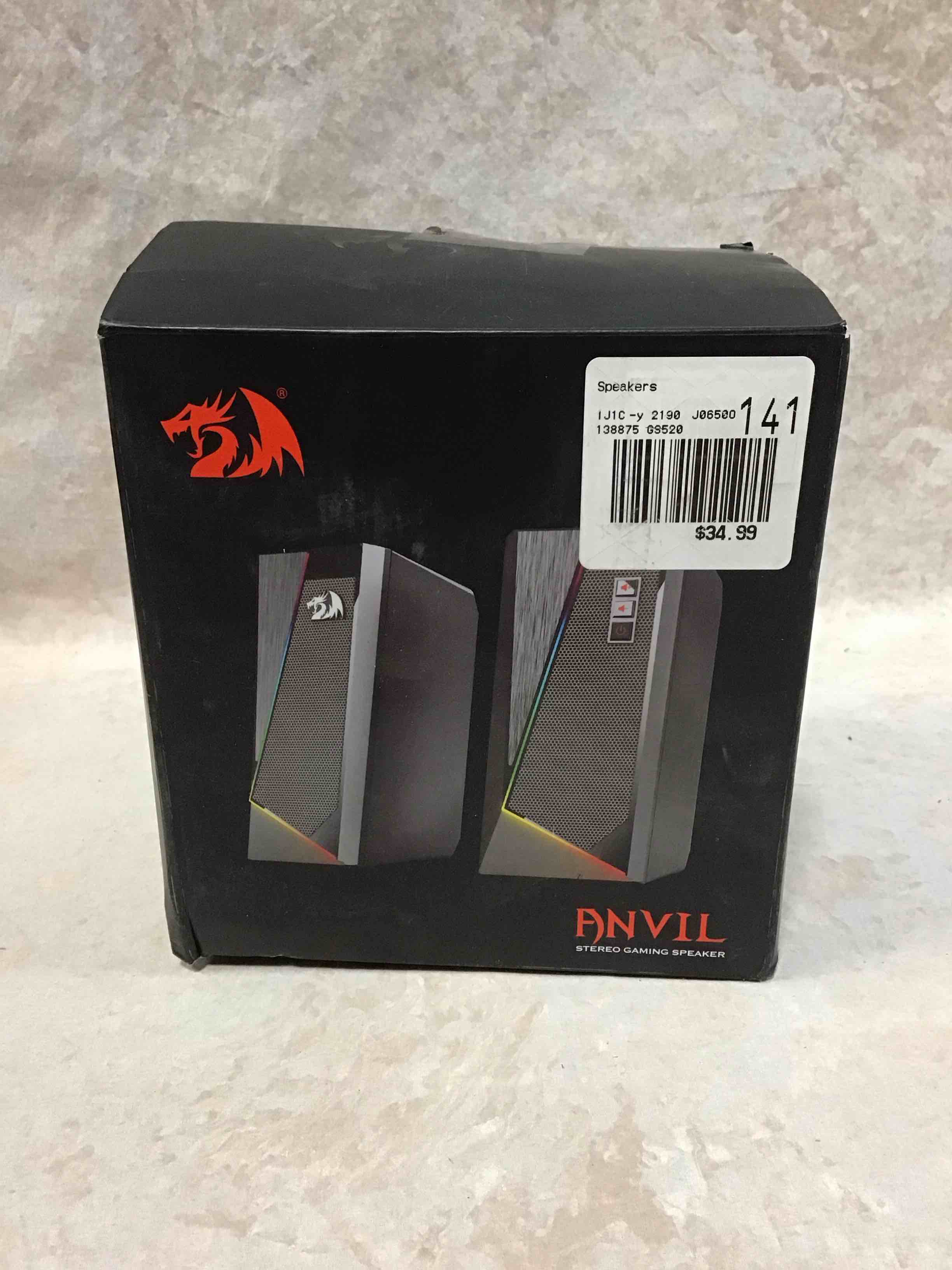 redragon gs520 anvil rgb led pc desktop speakers, stereo, usb 3.5mm cable sealed
