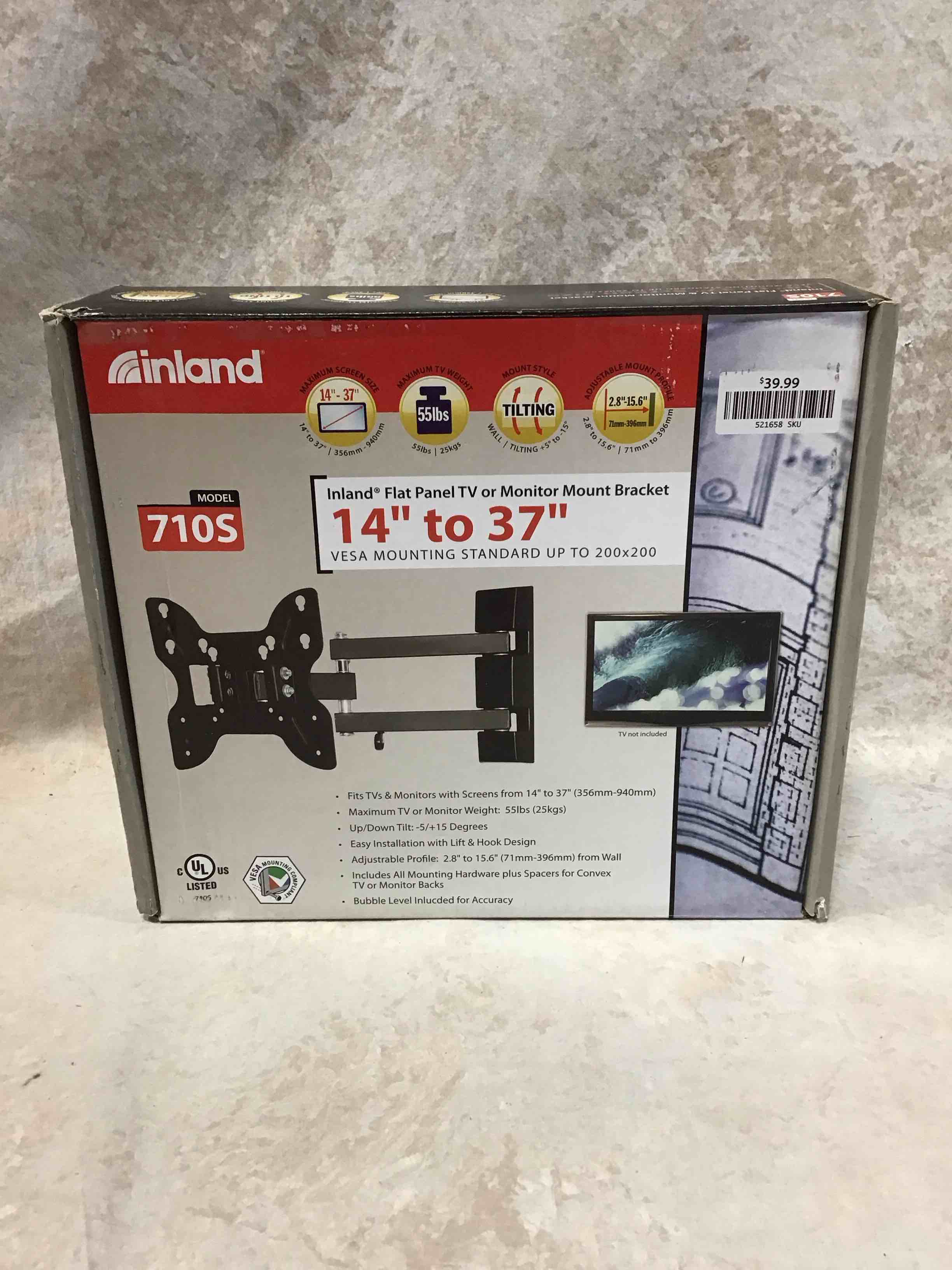 inland 14"-42" swivel tv/monitor wall mount 710s