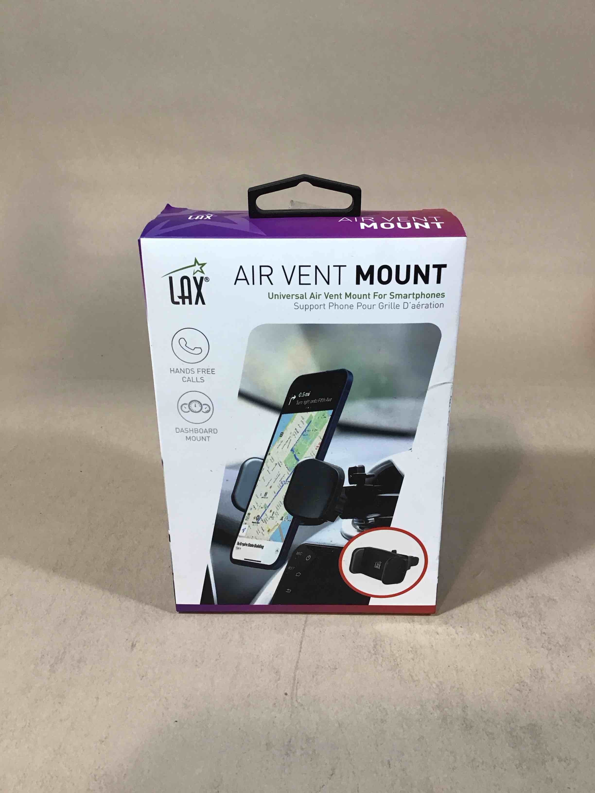 lax pro grip phone holder car mount for ac air vent - black