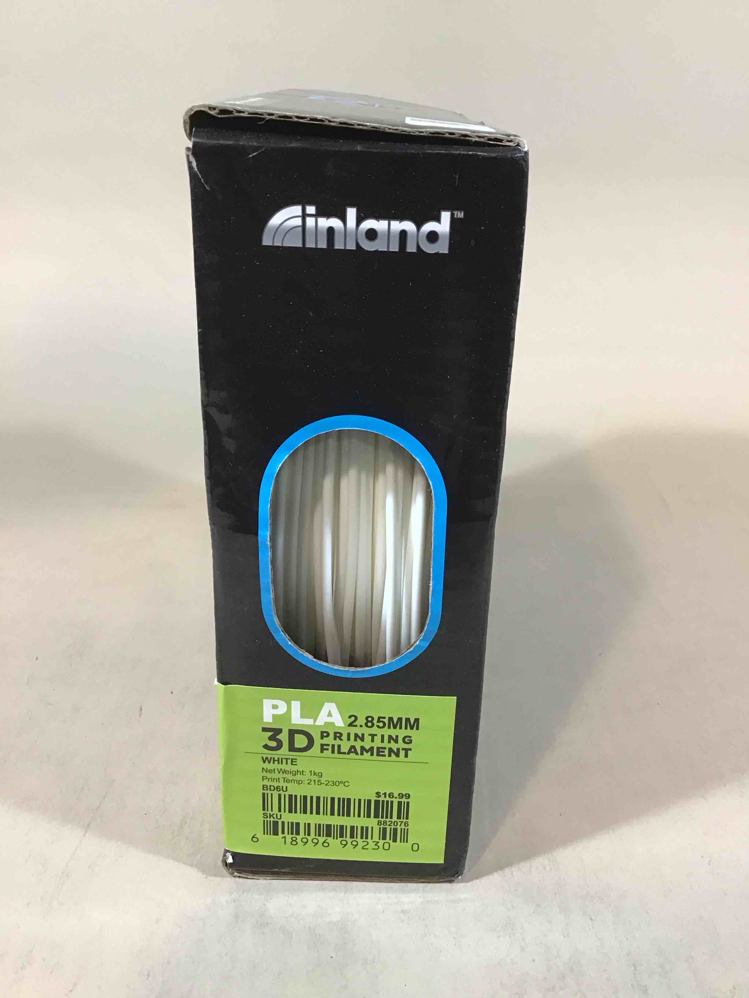 inland pla 3d 2.85mm white 3d printing filament