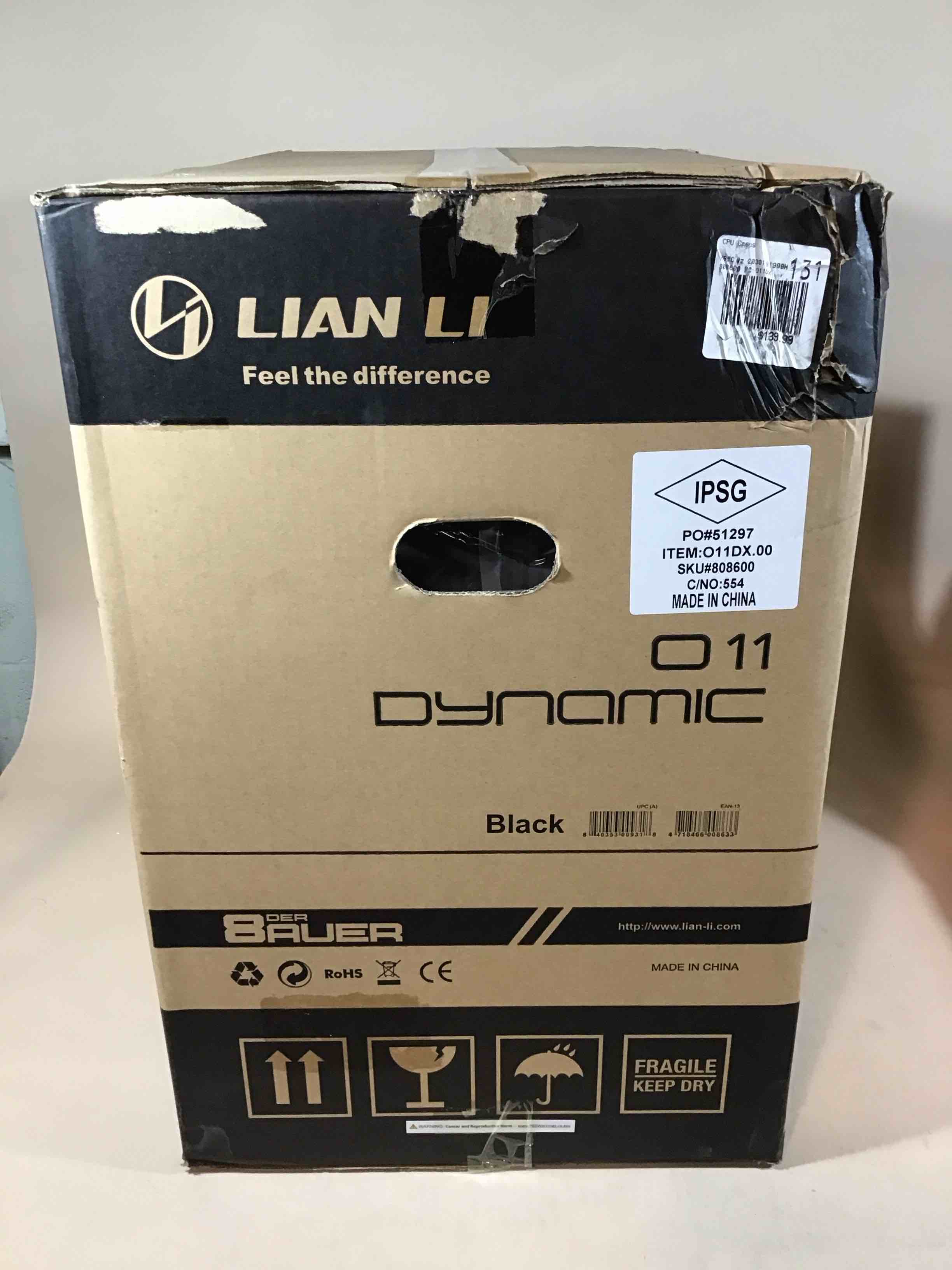 lian li pc-o11 dynamic black tempered glass on the front and left side  chassis body secc atx mid tower gaming computer case - pc-o11dx