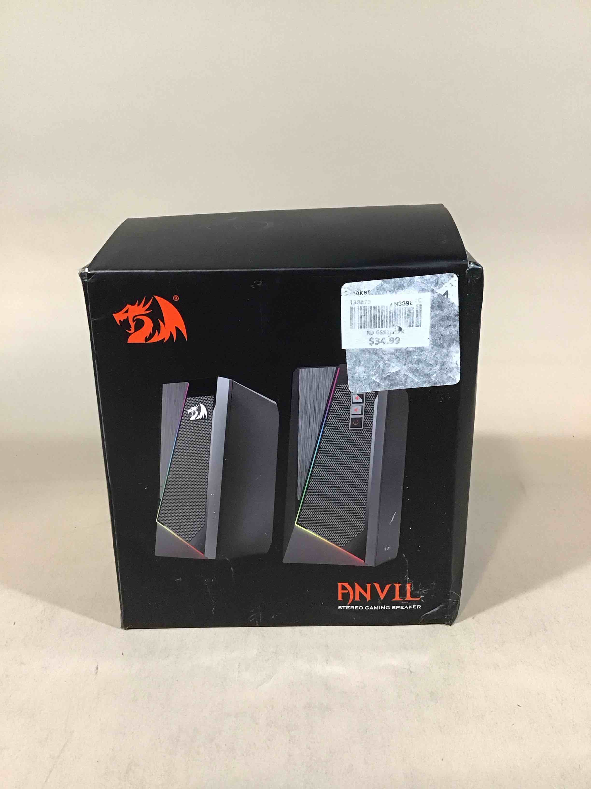 redragon gs520 anvil rgb led pc desktop speakers, stereo, usb 3.5mm cable sealed