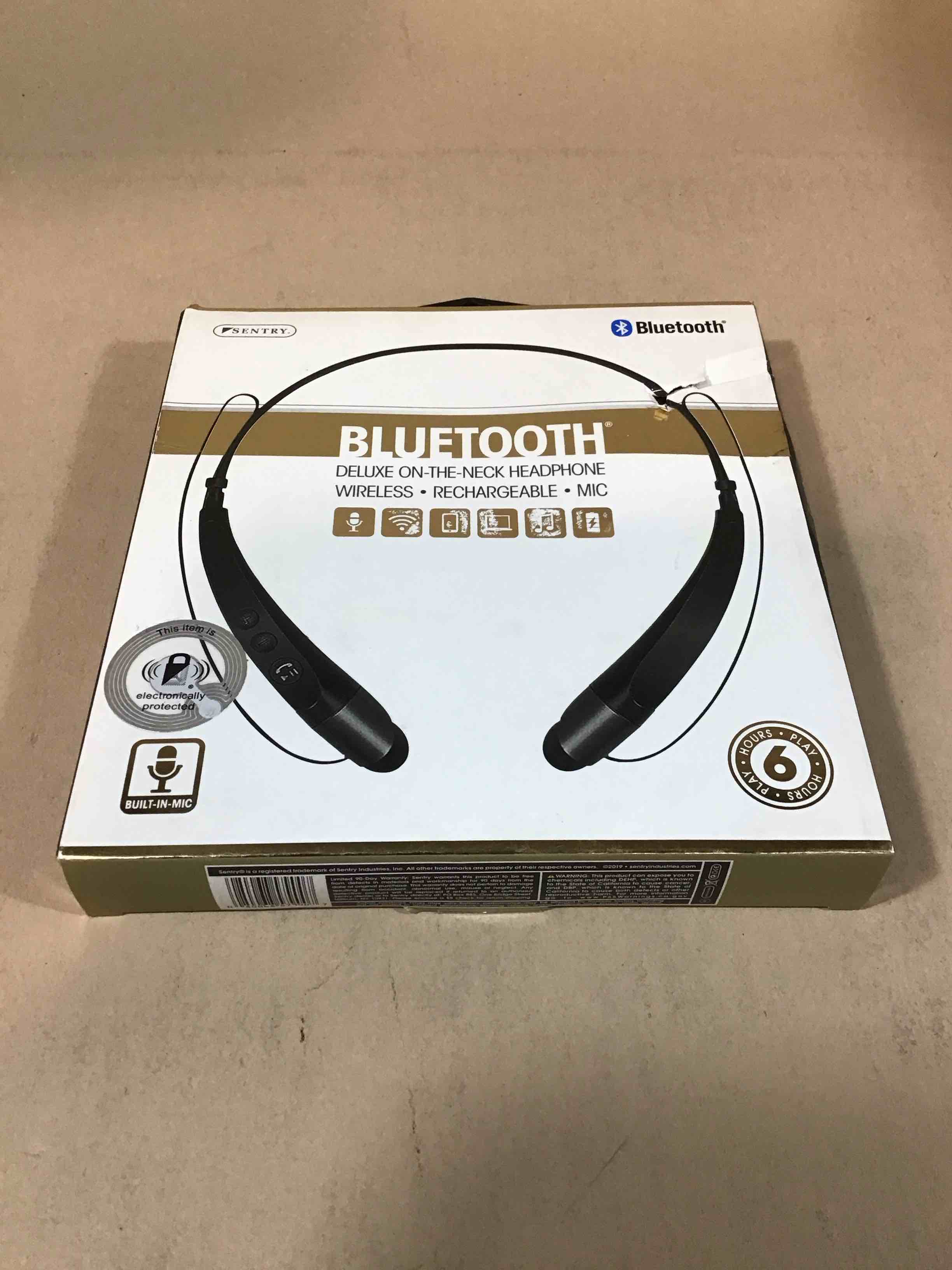 sentry bluetooth deluxe on-the-neck headphone wireless rechargeable mic
