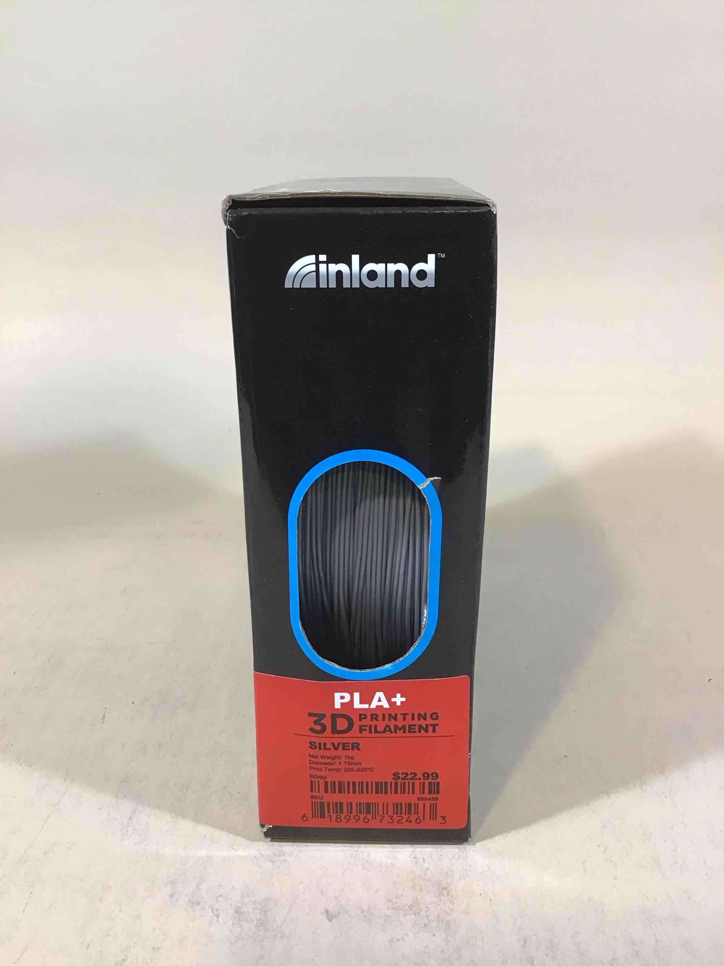 inland PLA+ 3D Printing Filament 1.75mm Silver