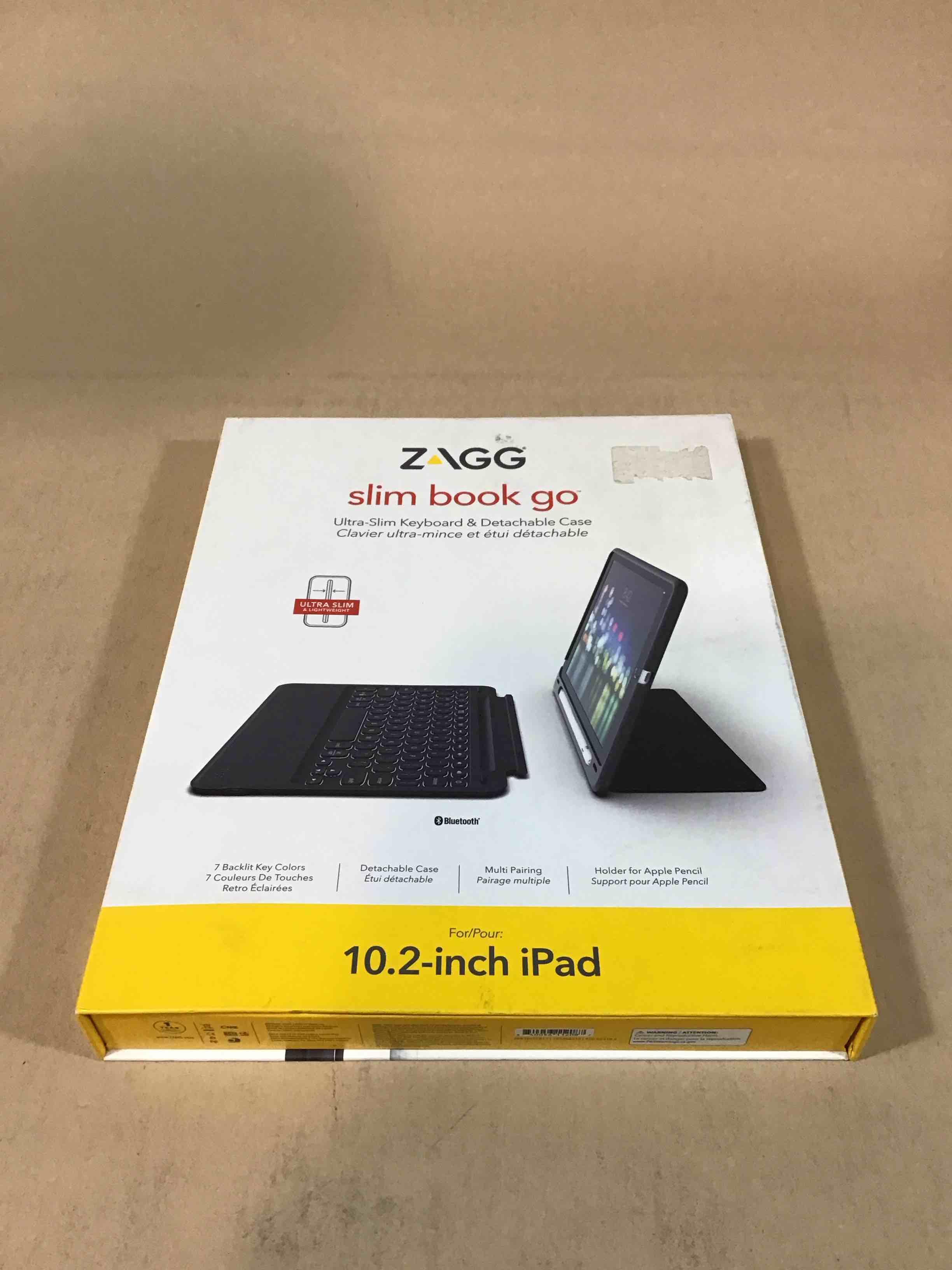 ZAGG Slim Book Go - Keyboard and folio case - backlit - Bluetooth - for Apple 10.2-inch iPad (7th generation)