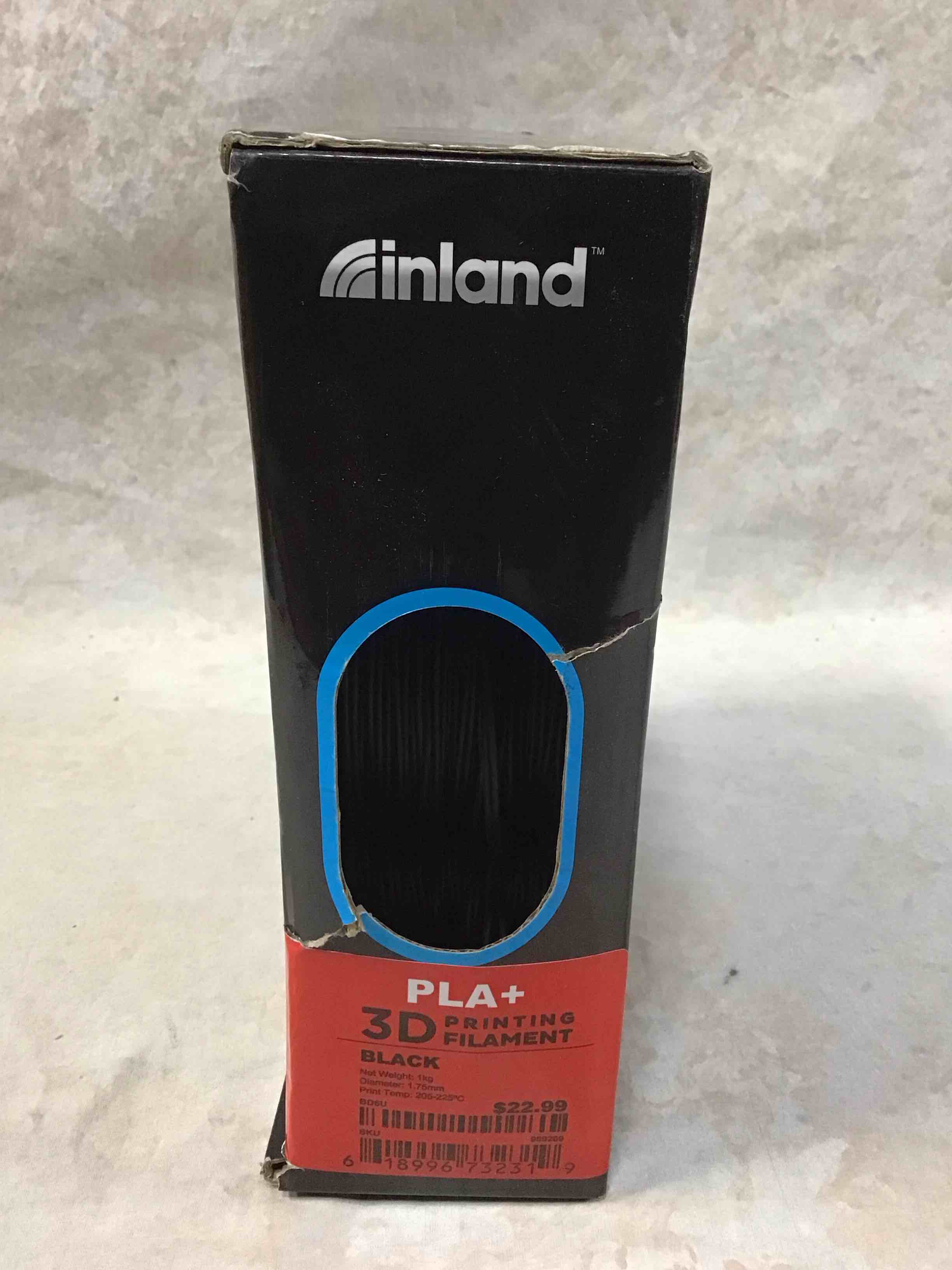 Inland PLA Plus (PLA+) 3D Printer Filament 1.75mm - PLA Pro Dimensional Accuracy +/- 0.03 mm - 1 kg Spool (2.2 lbs) – Fits Most FDM/FFF Printers – Odor Free, Clog Free 3D Printing Filaments - Black (B081S6BMCD)