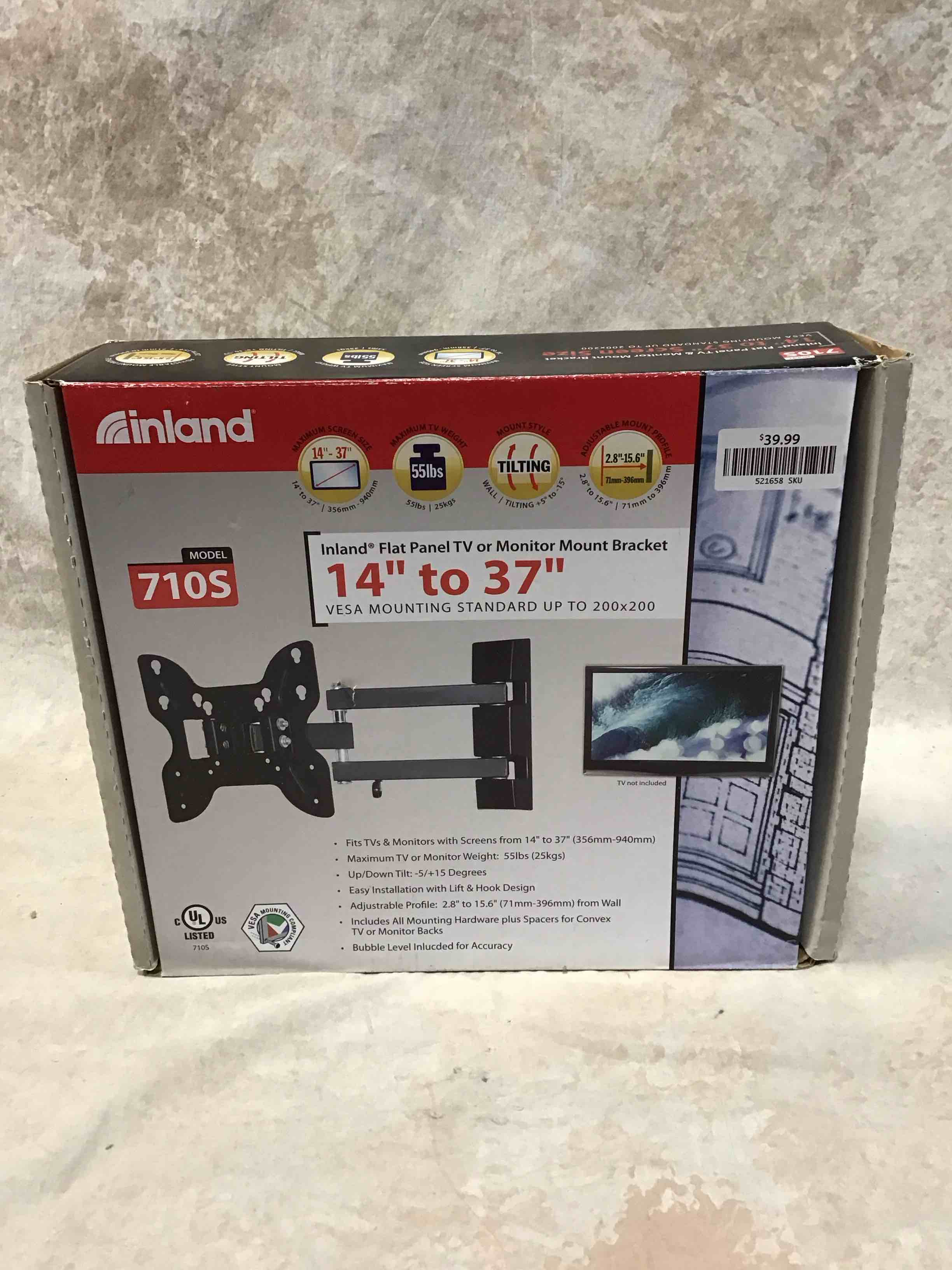 Inland 14"-42" Swivel TV/Monitor Wall Mount 710S