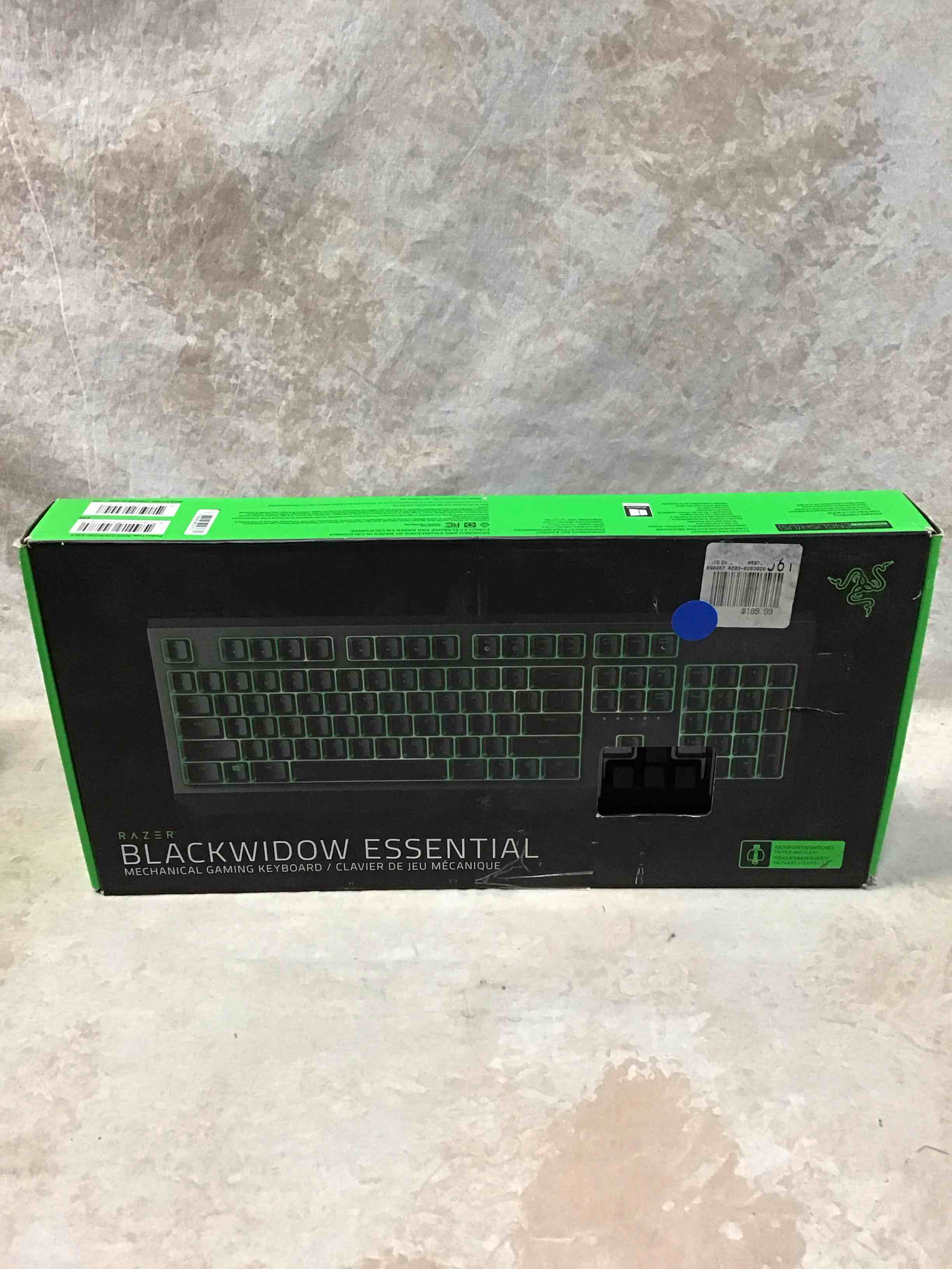 Razer BLACKWIDOW Essential Mechanical Gaming Keyboard: Green Mechanical Switches - Tactile & Clicky