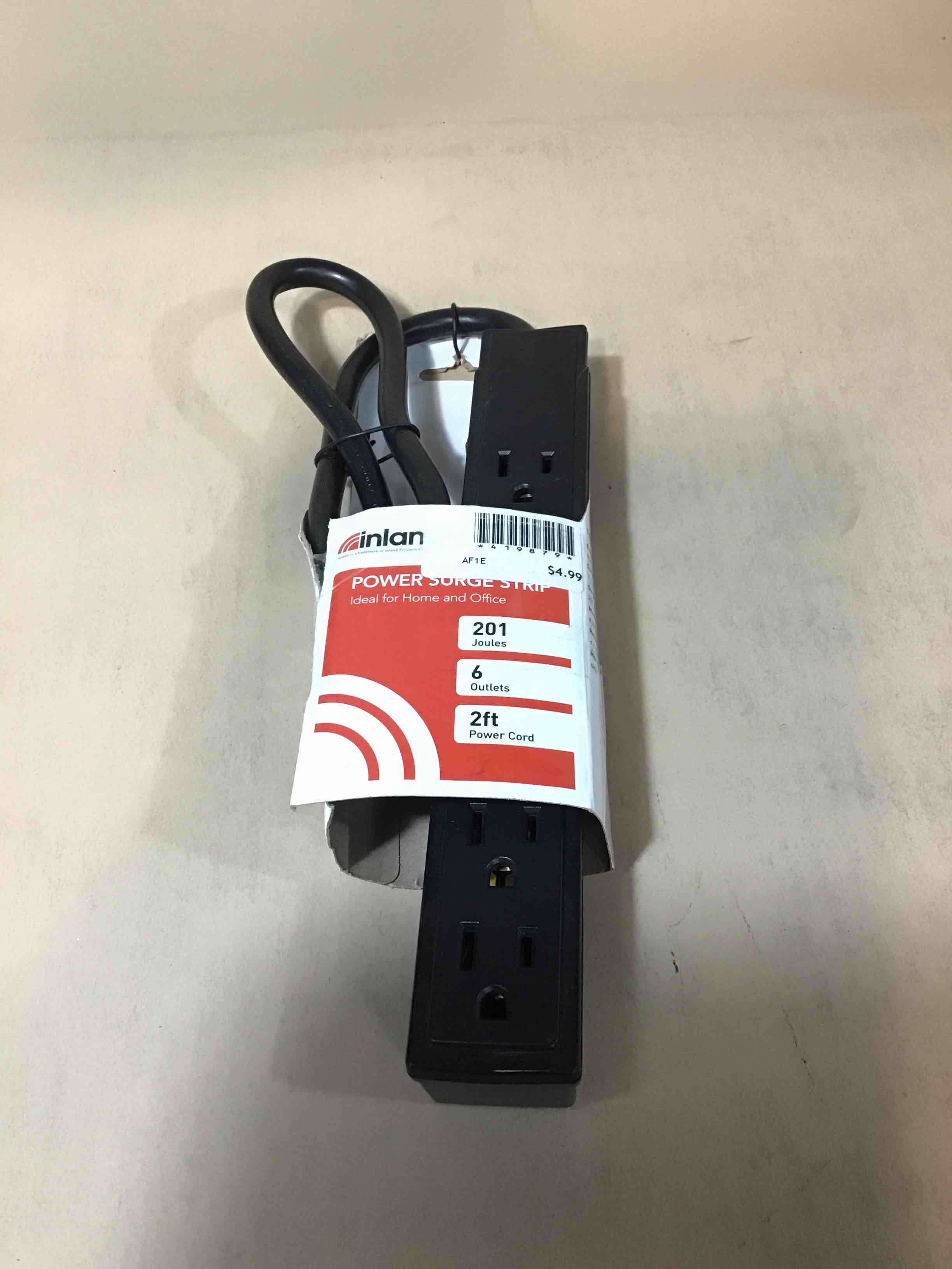 inland power strip 150 joules 6-outlet