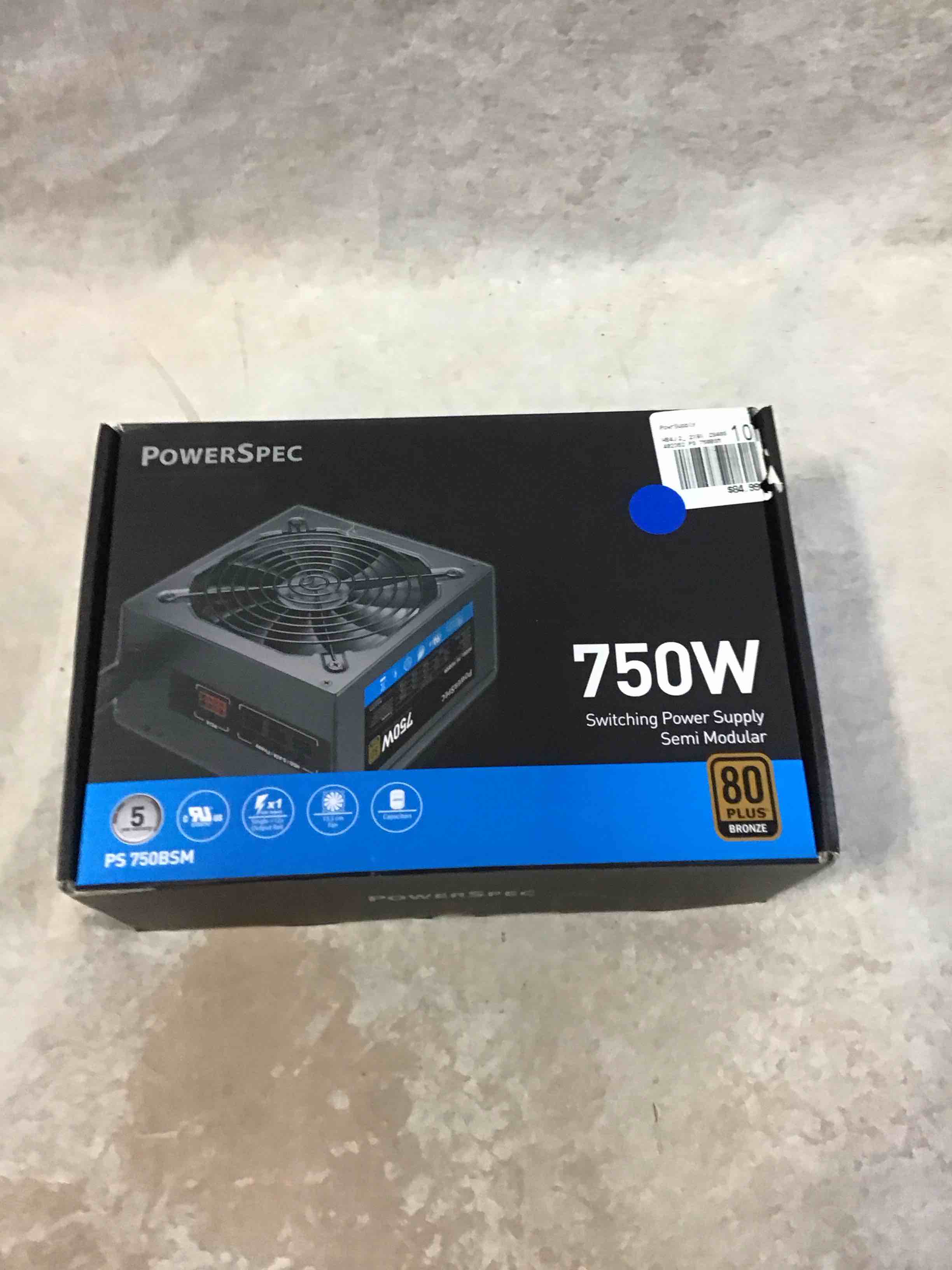 powerspec 750w power supply semi modular 80 plus bronze certified atx psu active pfc sli crossfire ready gaming pc computer switching power supply, ps 750bsm (b08yyjhnmh)