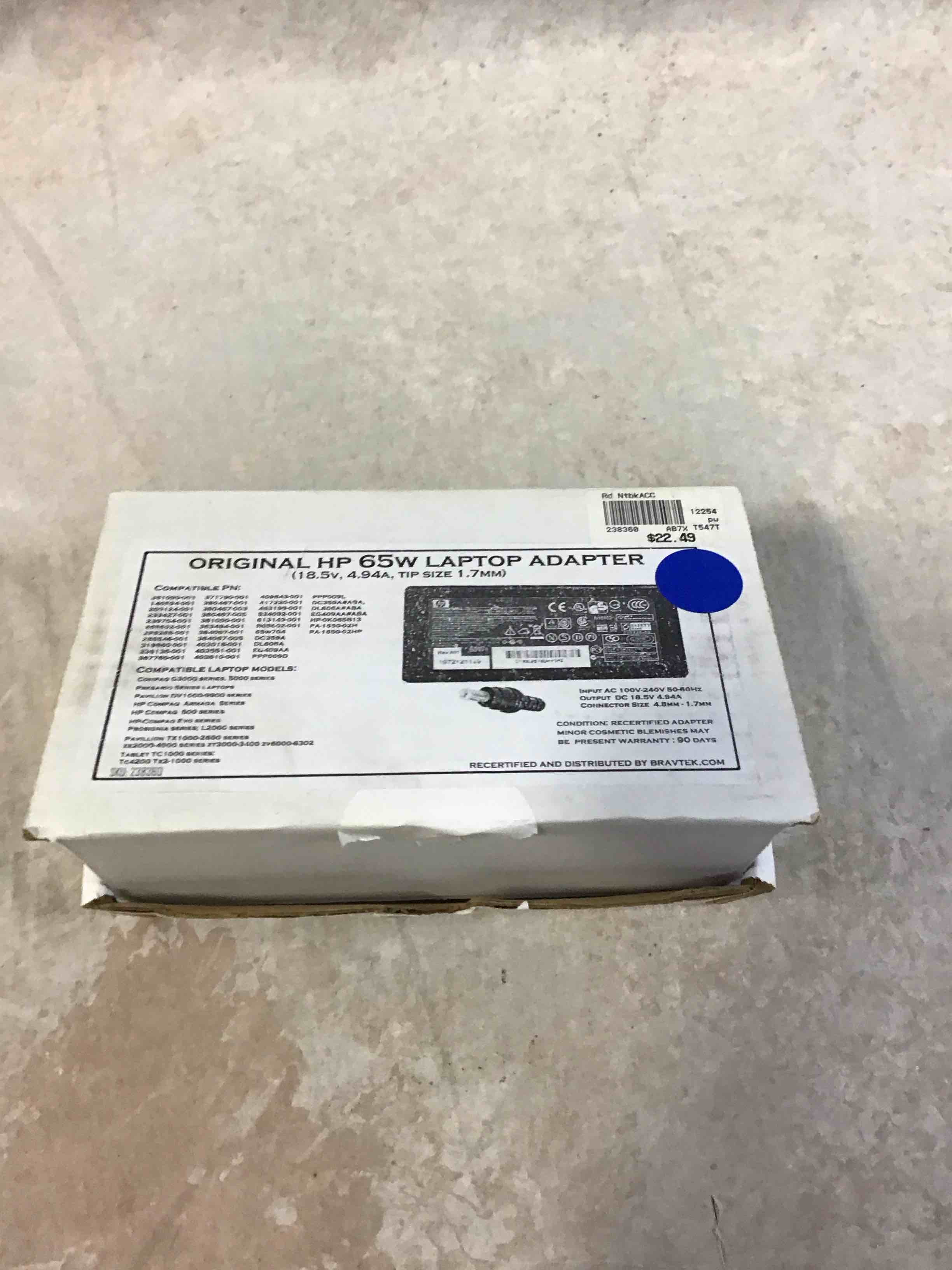 original hp 65w laptop adapter