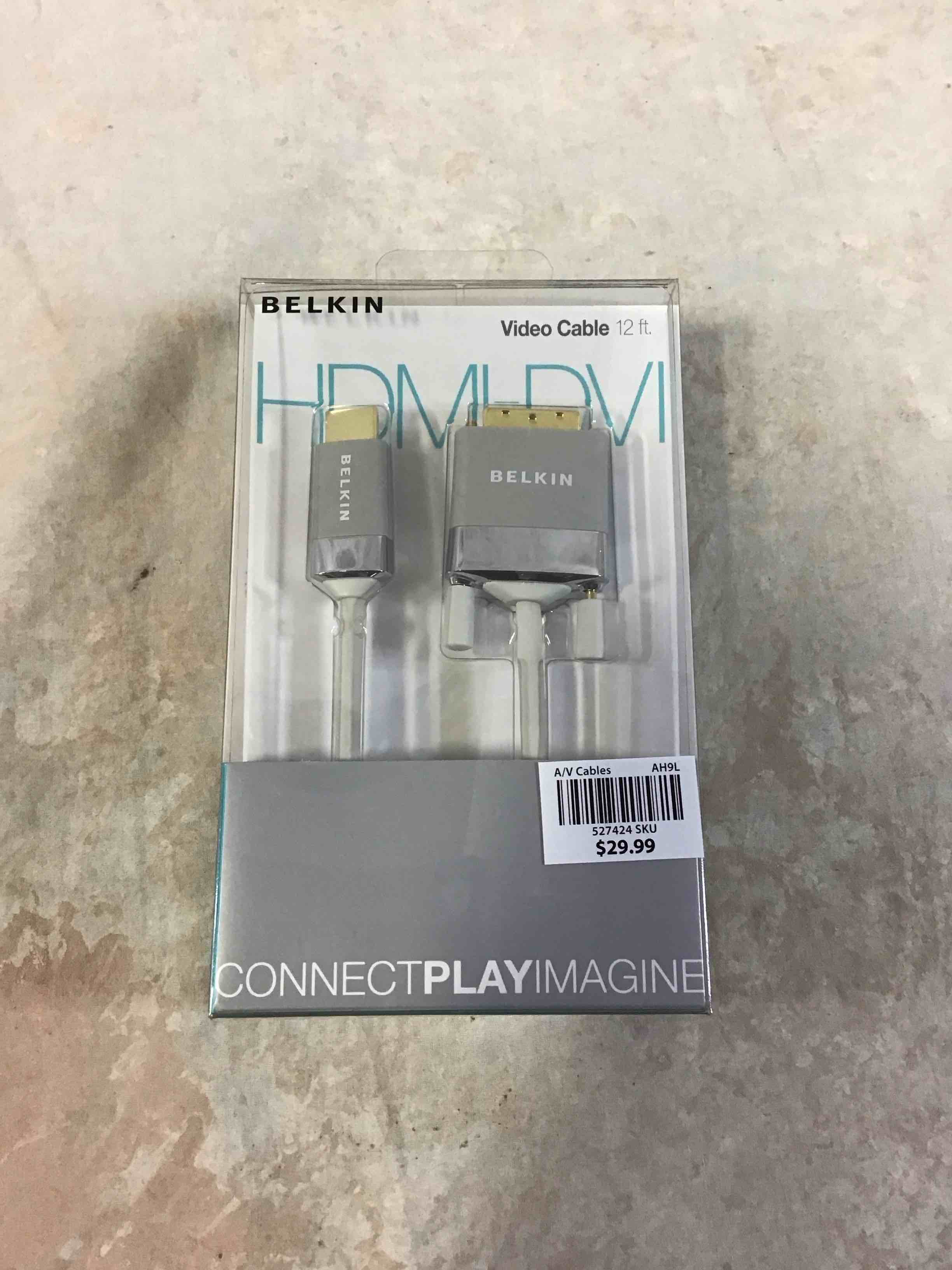 Condition photo showing New/Like New for belkin av22401-12-wht hdmi to dvi-d cable adapter