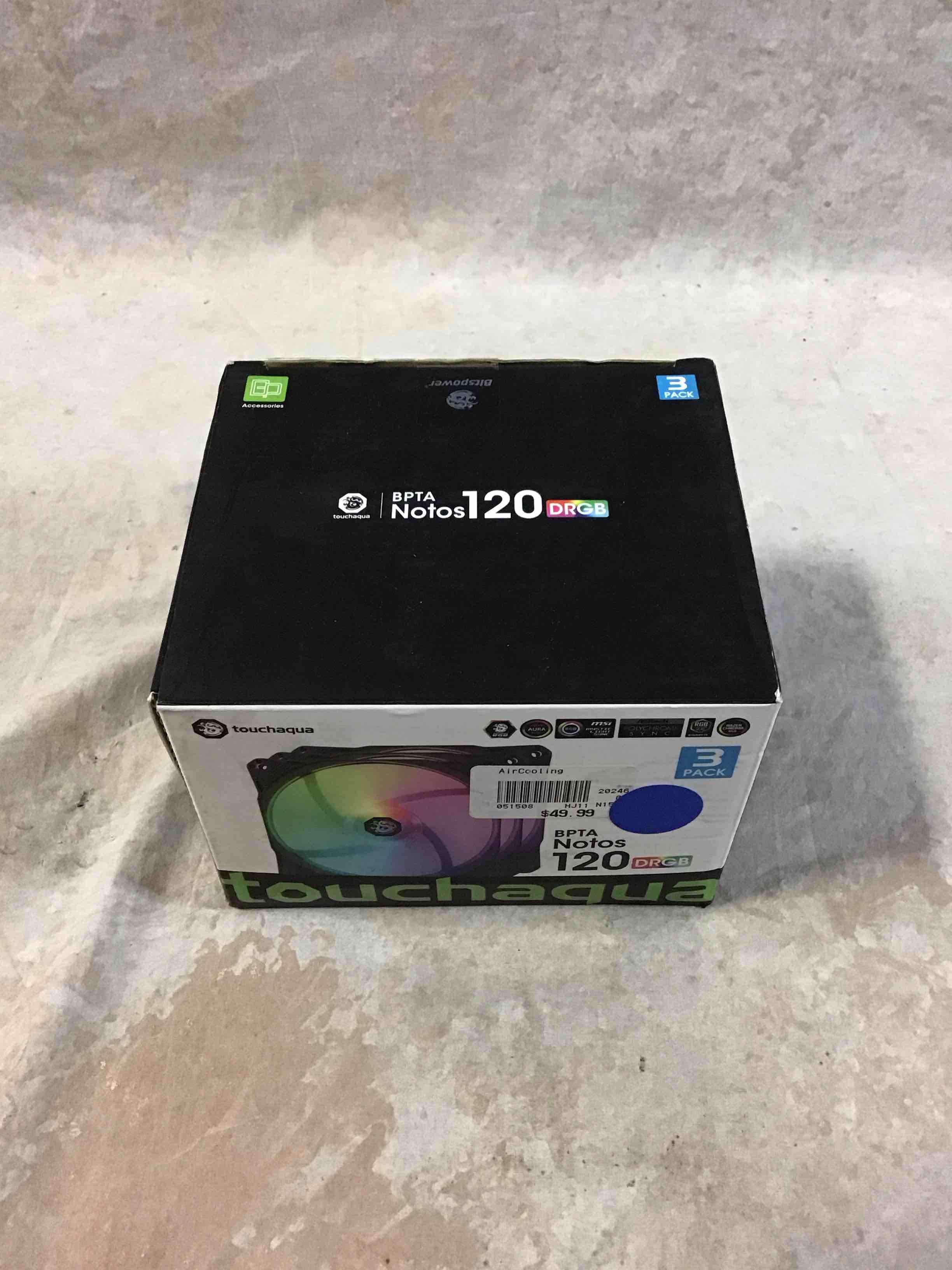 bitspower notos 120mm case fan drgb computer fan pwm pc cooling fan led high airflow desktop silent cooler 1800 rpm w/pwm fan hub digital rgb controller (3 pack)