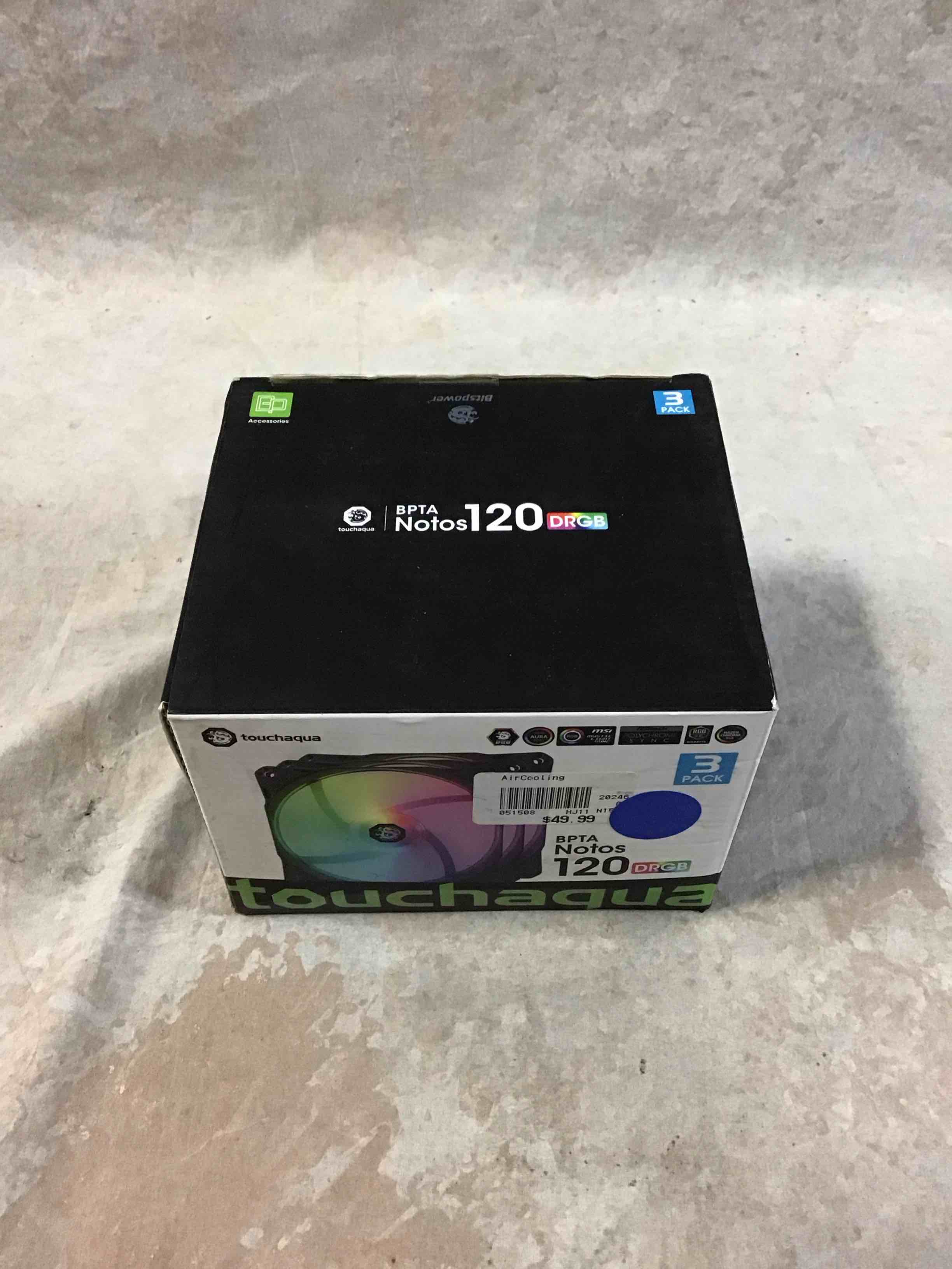 Condition photo showing Good Condition for bitspower notos 120mm case fan drgb computer fan pwm pc cooling fan led high airflow desktop silent cooler 1800 rpm w/pwm fan hub digital rgb controller (3 pack)