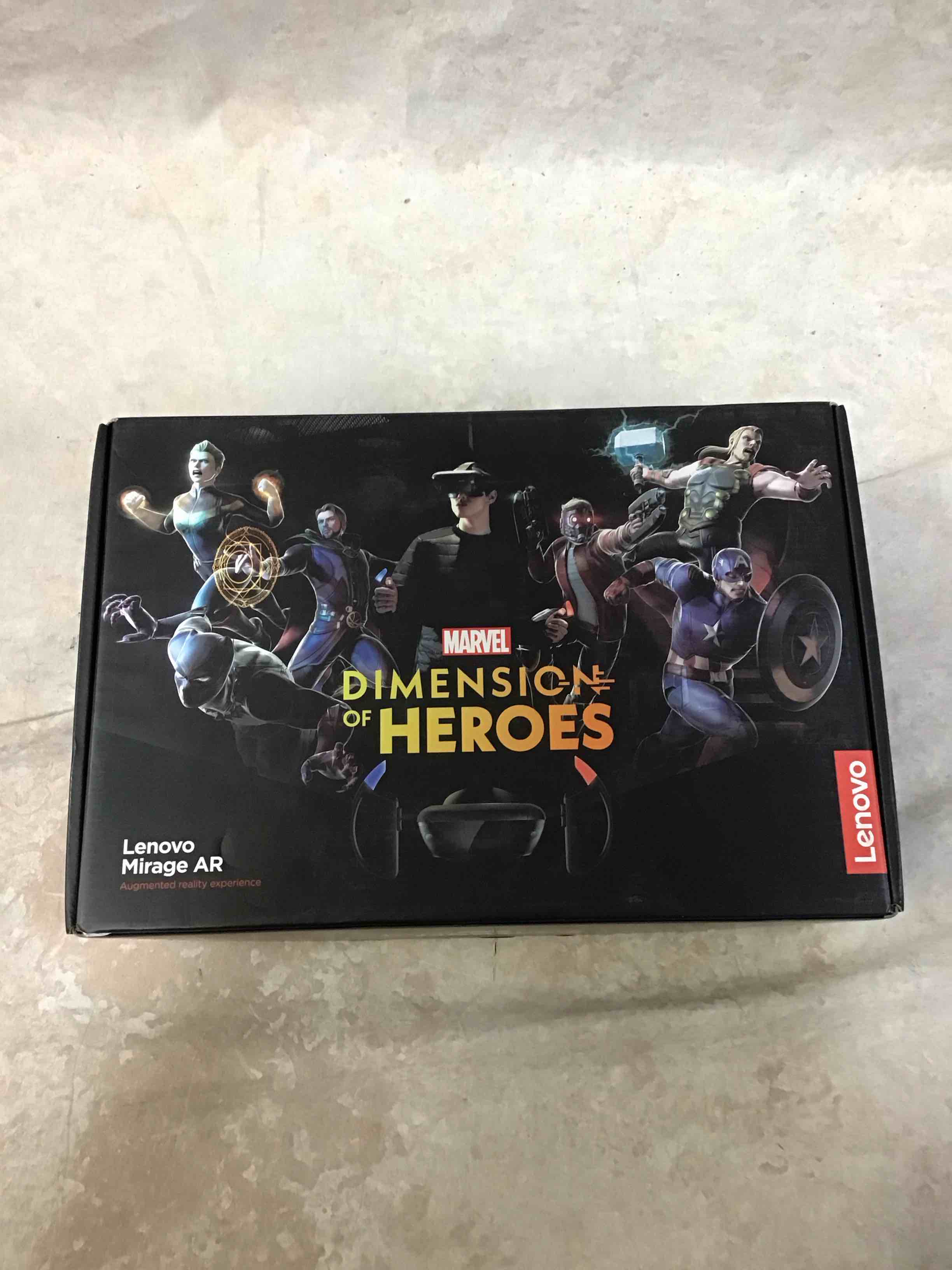 lenovo mirage ar with dimension of marvel super heroes kit - iphone and android smartphone-powered augmented reality -