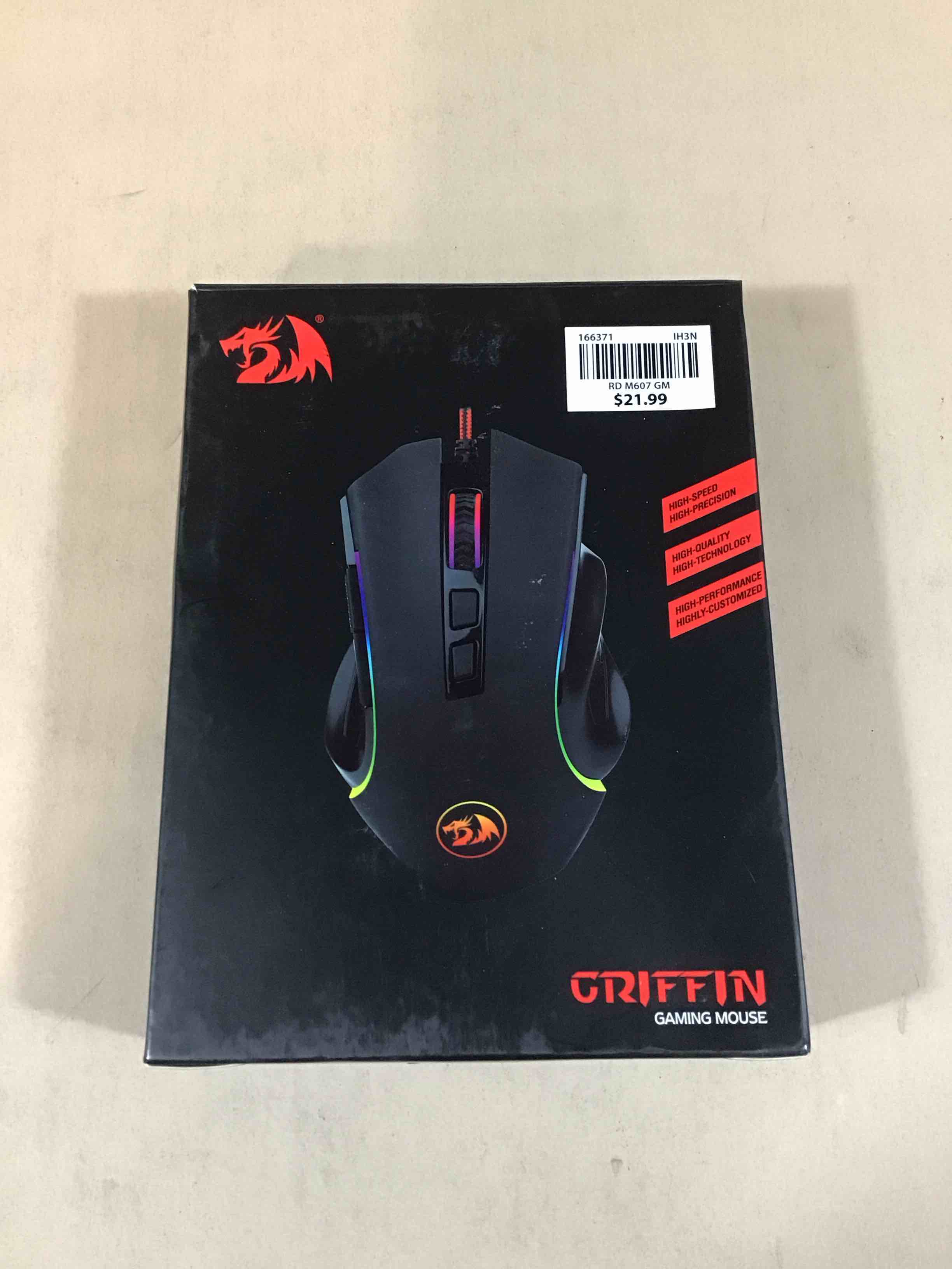 Condition photo showing Good Condition for redragon - griffin m607 wired optical gaming mouse - wired - black
