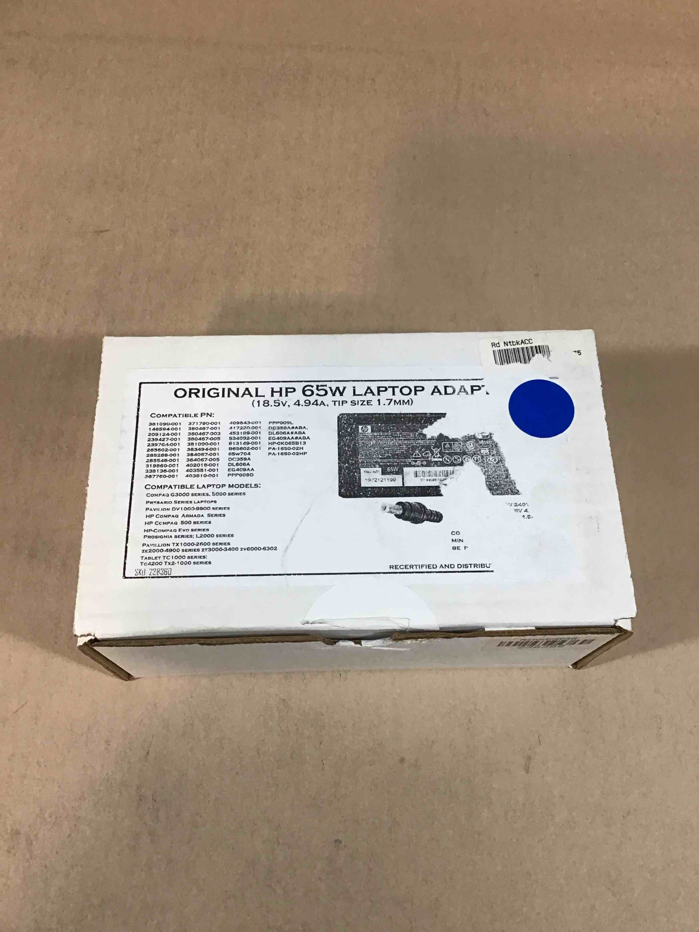 original hp 65w laptop adapter