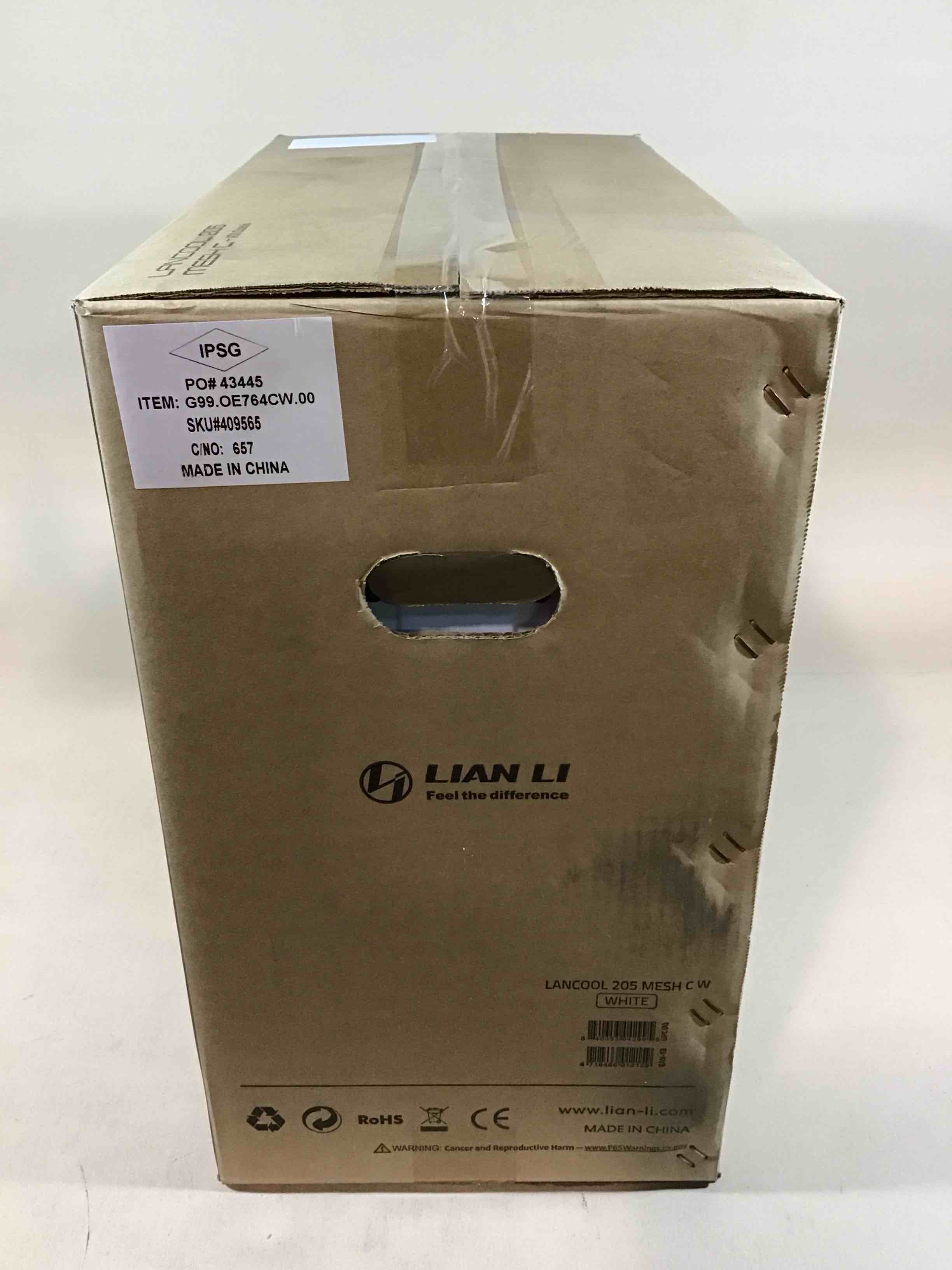 Condition photo showing As Is for lancool 205 - tower - atx - windowed side panel (tempered glass) - no power supply - white - usb/audio