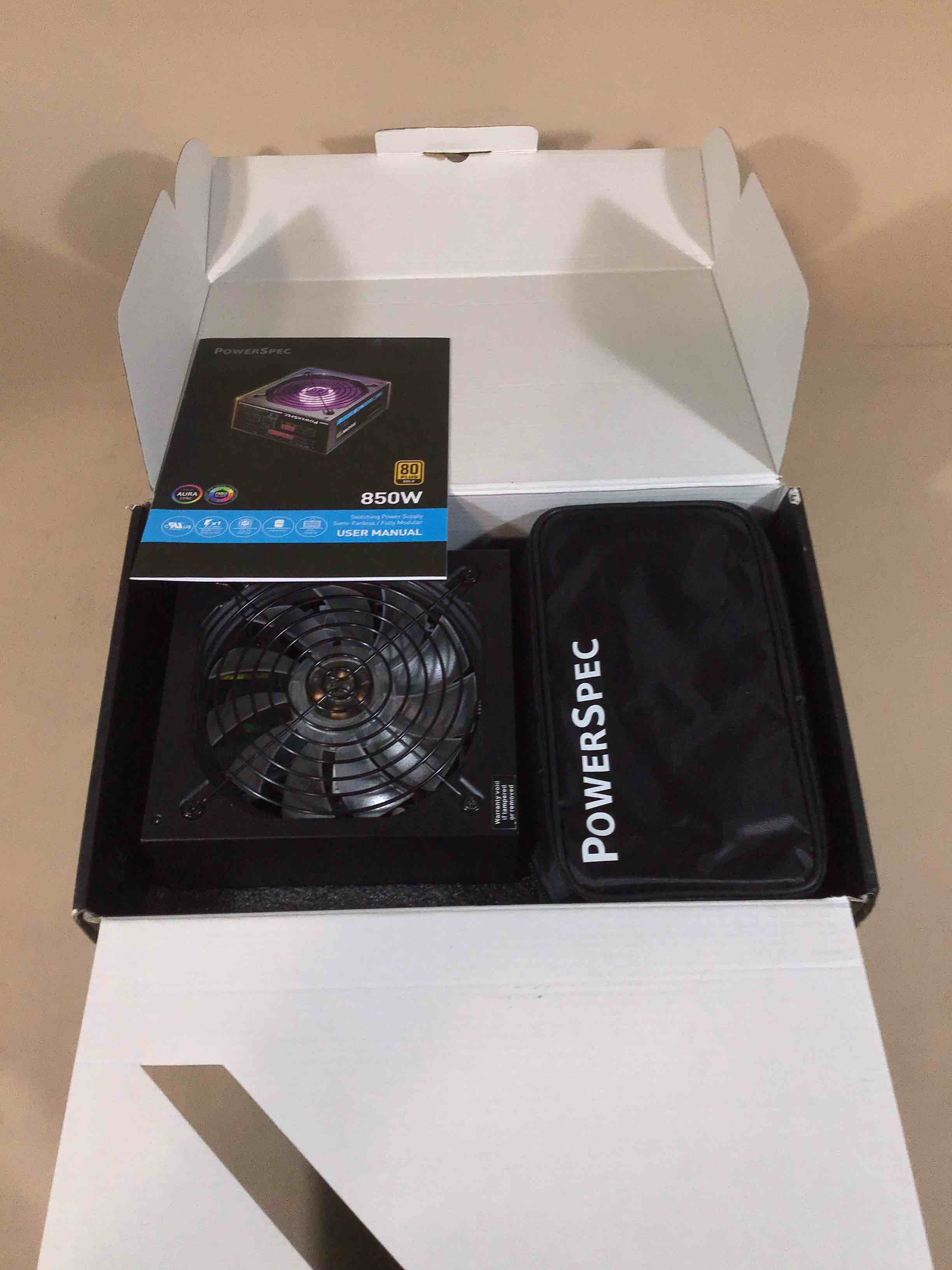 powerspec 850 watt 80 plus gold fully modular atx power supply with rgb lighting fan active pfc sli crossfire ready gaming pc psu computer switching power supply psx 850gfm