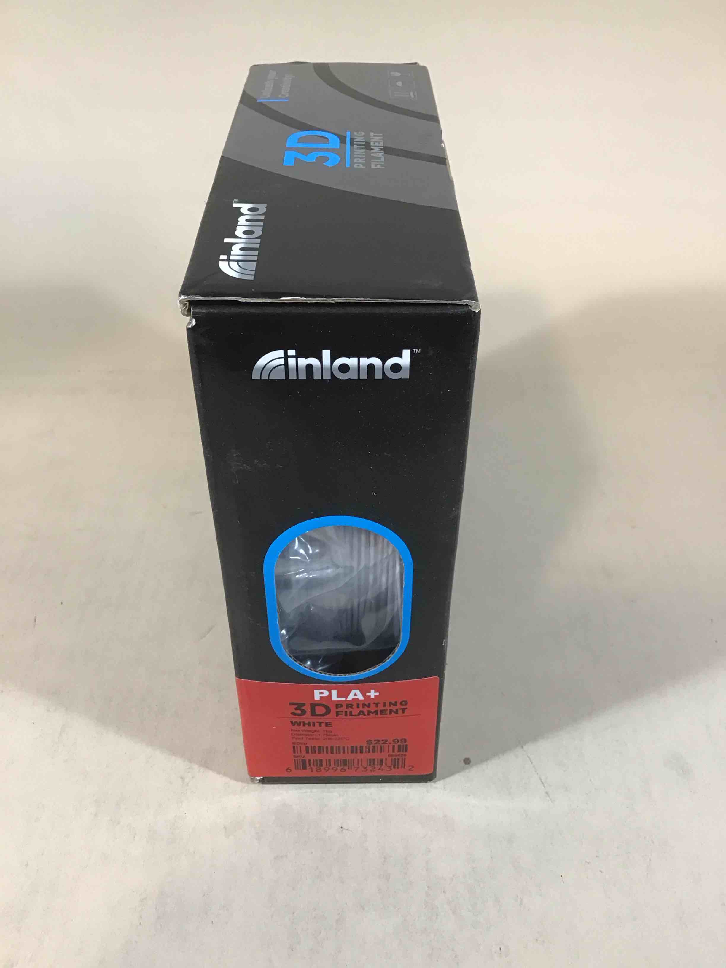 inland 1.75mm white pla 3d printer filament - 1kg spool (2.2 lbs)