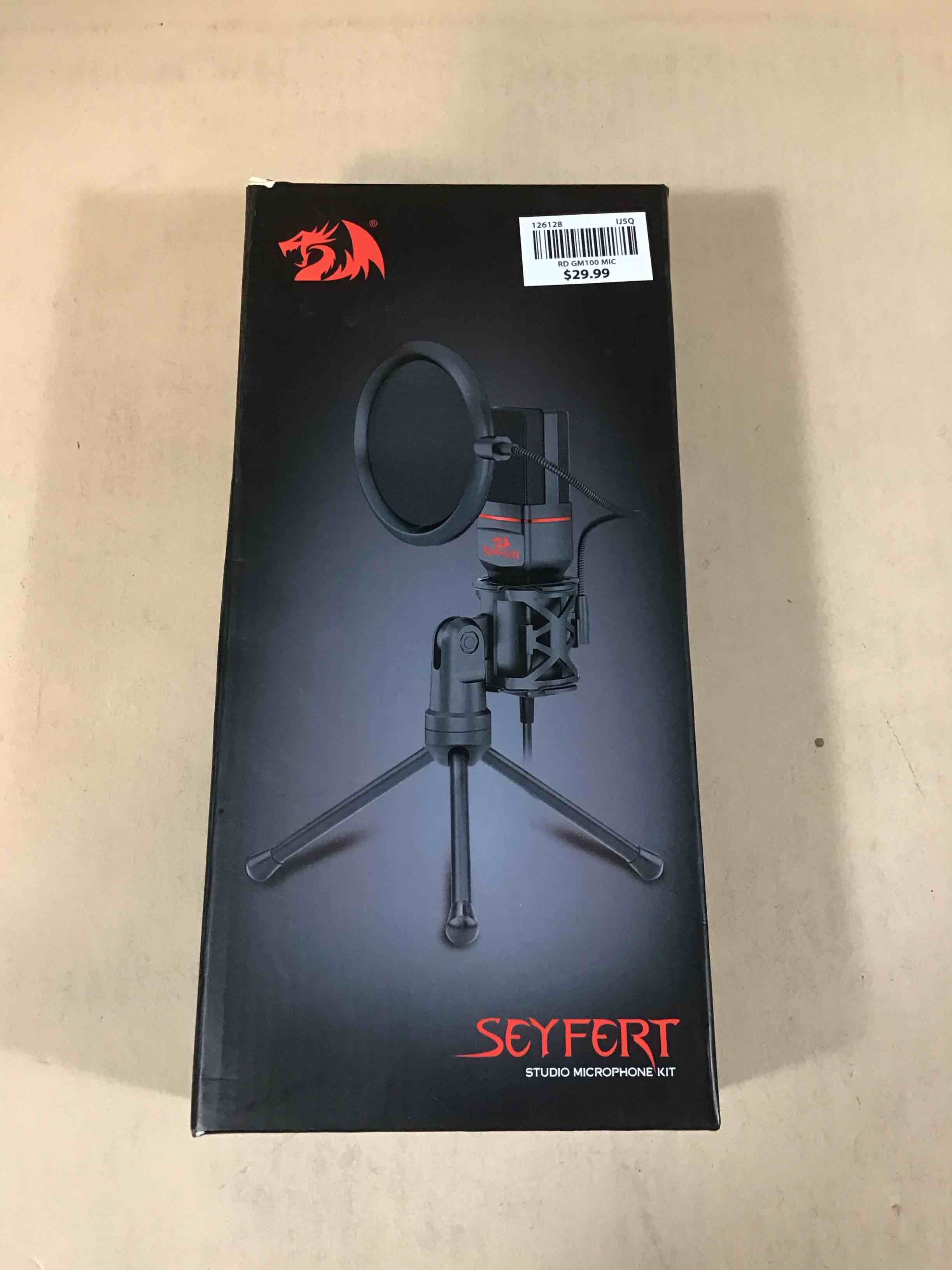 redragon gm100 omni condenser pro microphone mic stand tripod audio 3.5mm jack
