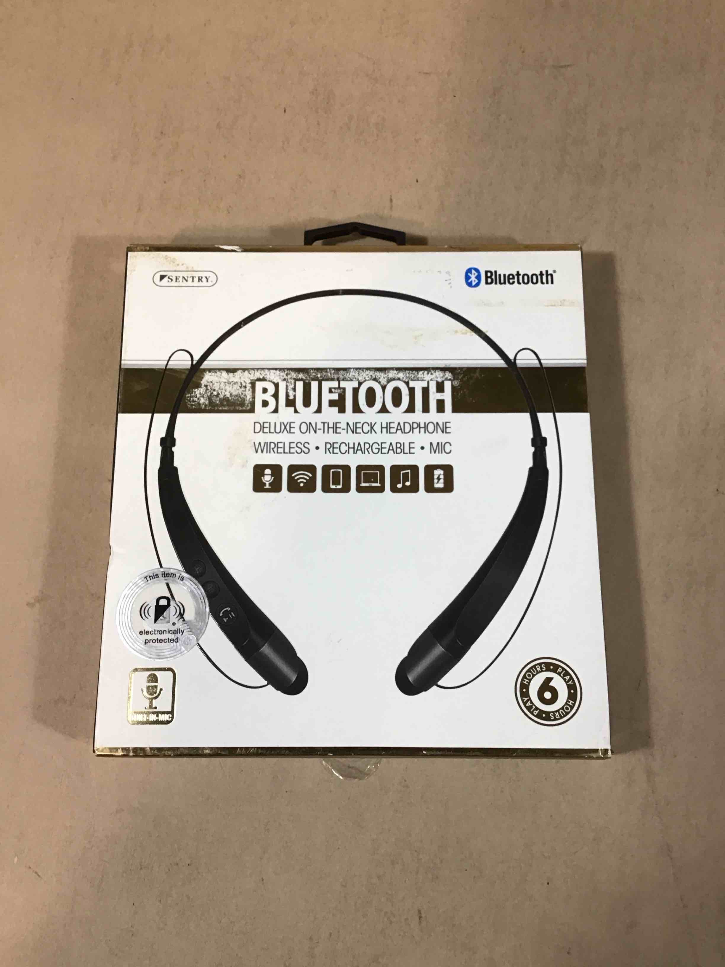 sentry bluetooth deluxe on-the-neck headphone wireless rechargeable mic