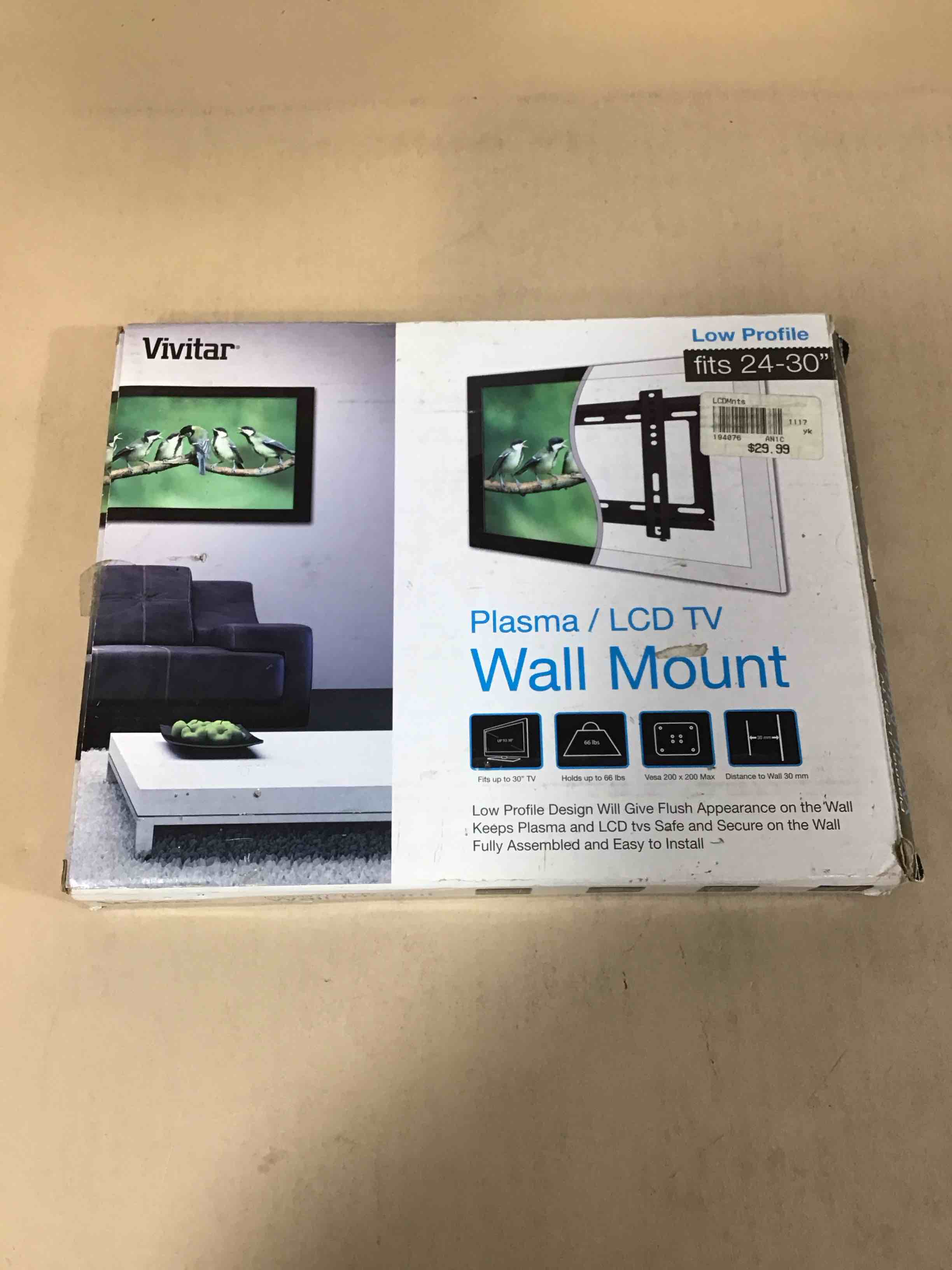 Condition photo showing Good Condition for vivitar 24"- 30" lwm-32 lcd monitor/tv wall mount bracket - black