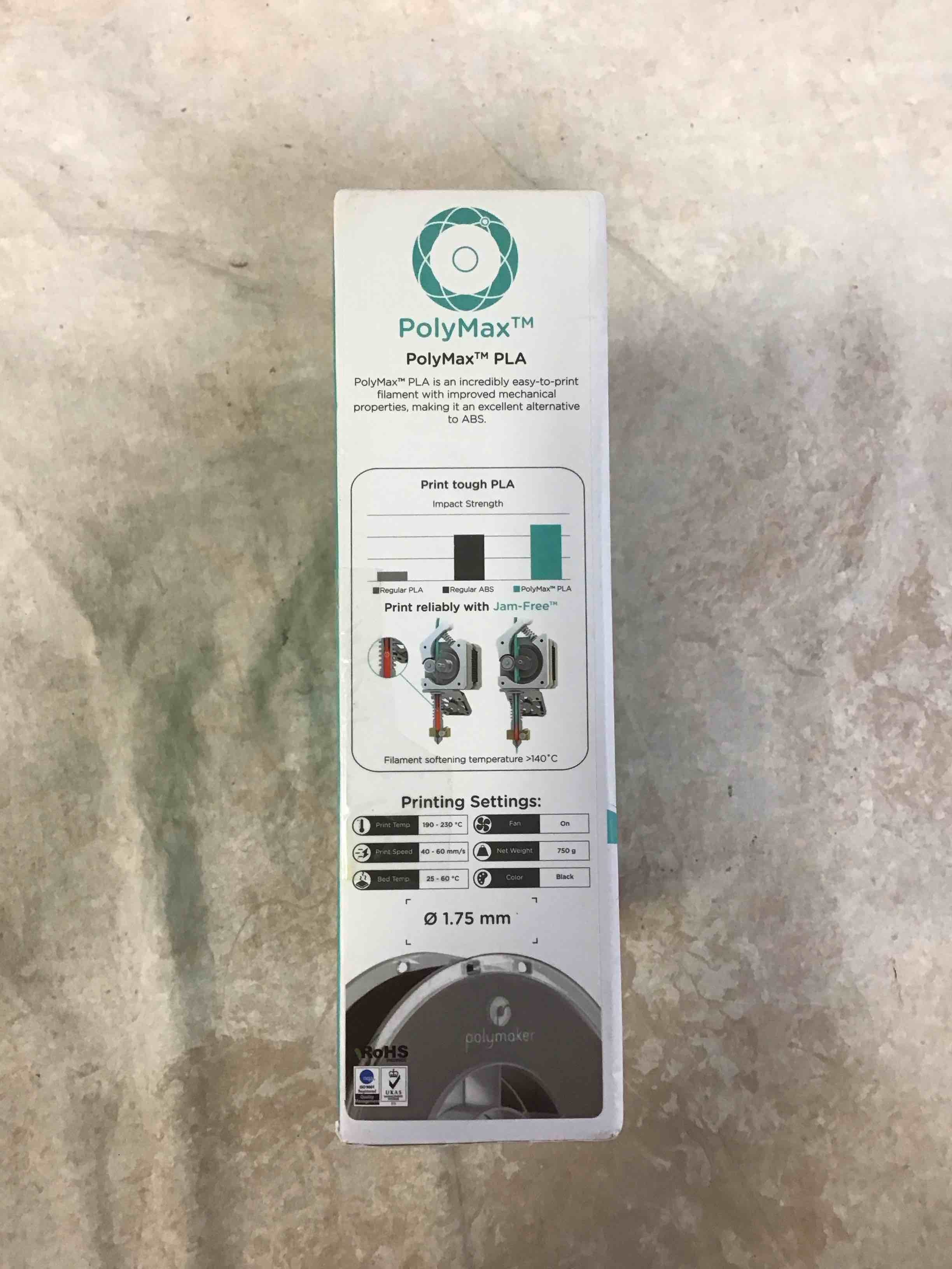 Condition photo showing Good Condition for polymaker 3d printing filament pla 1.75mm black
