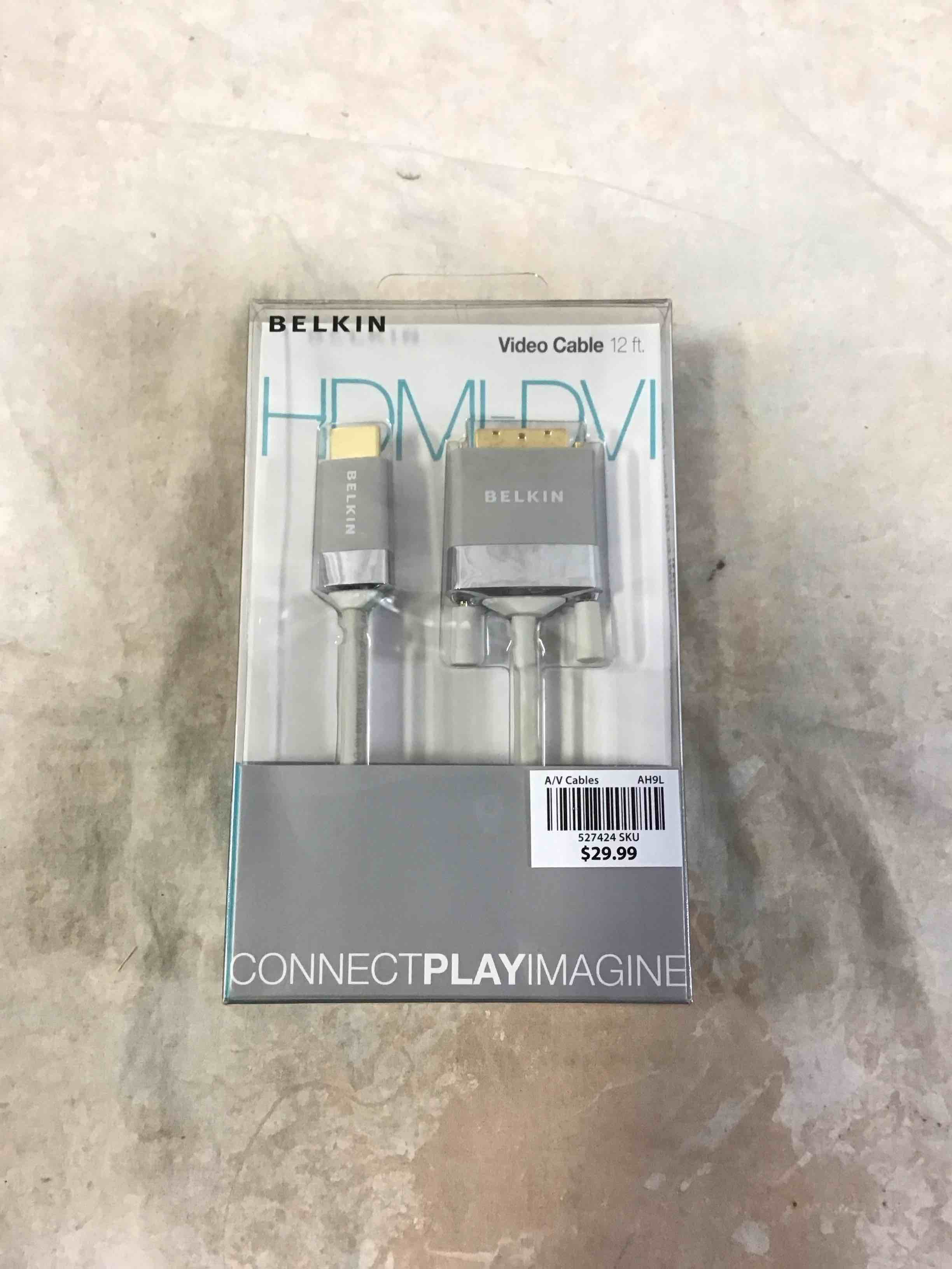 Condition photo showing New/Like New for belkin av22401-12-wht hdmi to dvi-d cable adapter