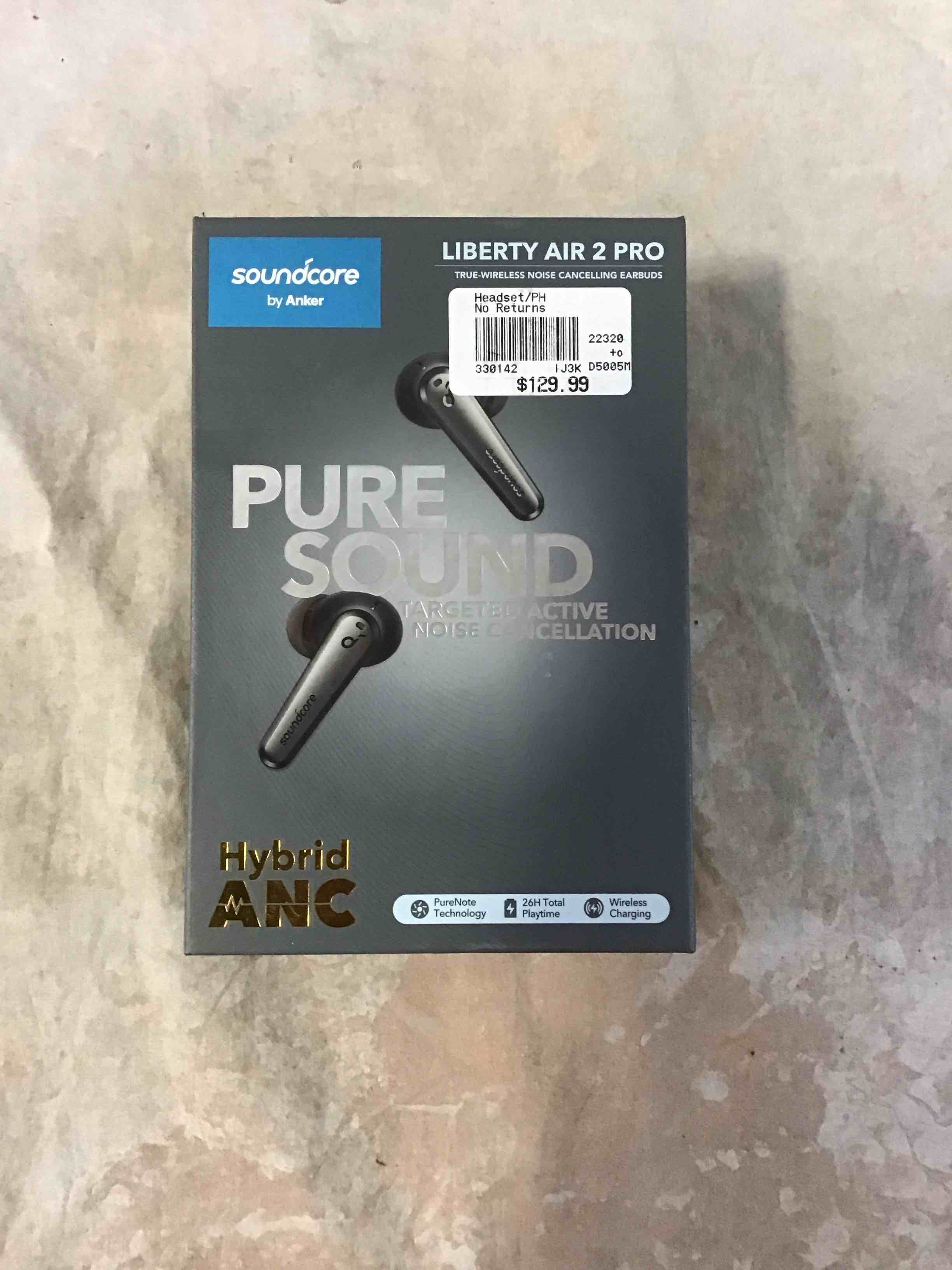 soundcore by anker liberty air 2 pro true wireless bluetooth noise cancelling earbuds - black