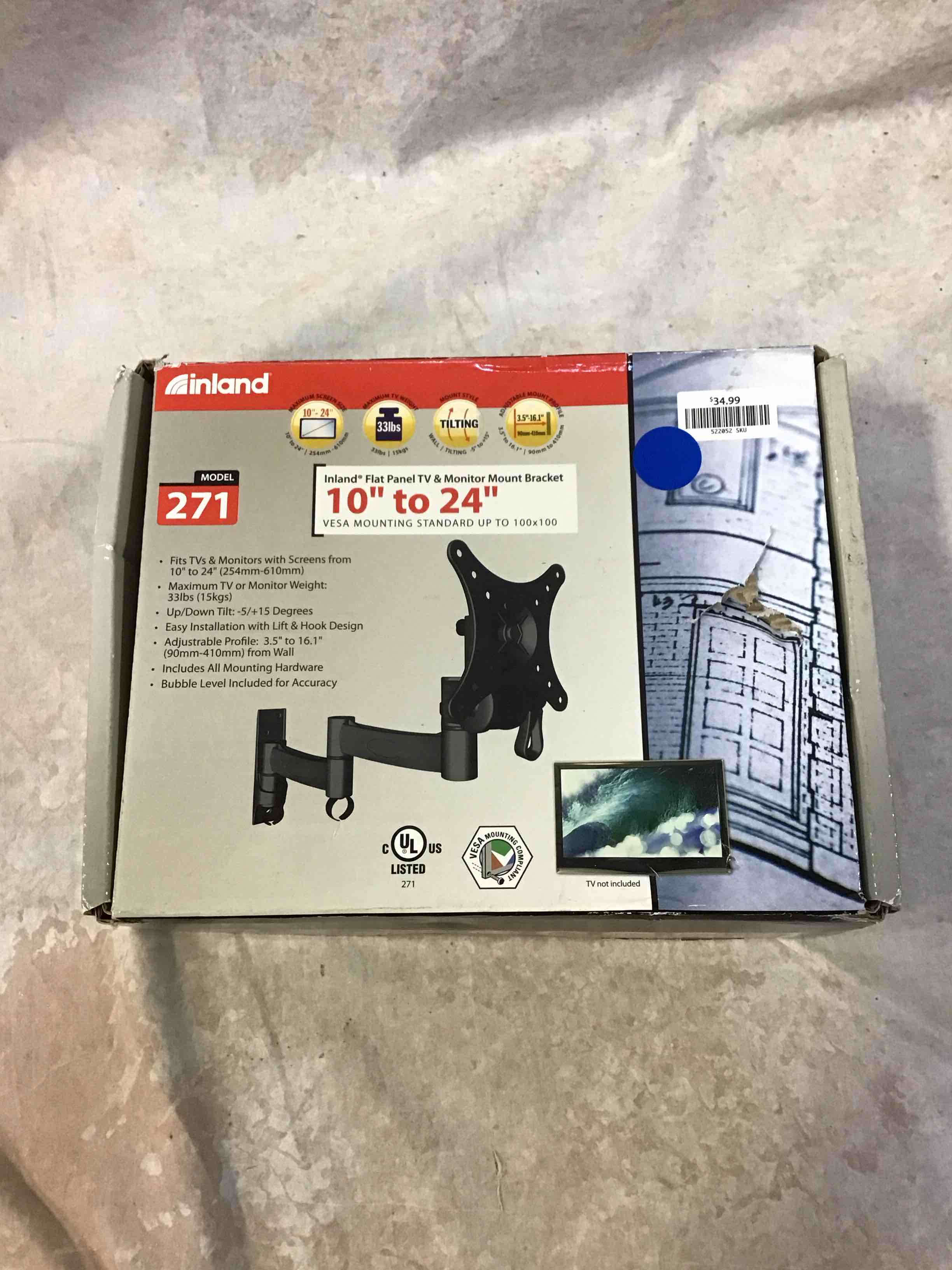 Condition photo showing Good Condition for inland 10”-24” monitor mount