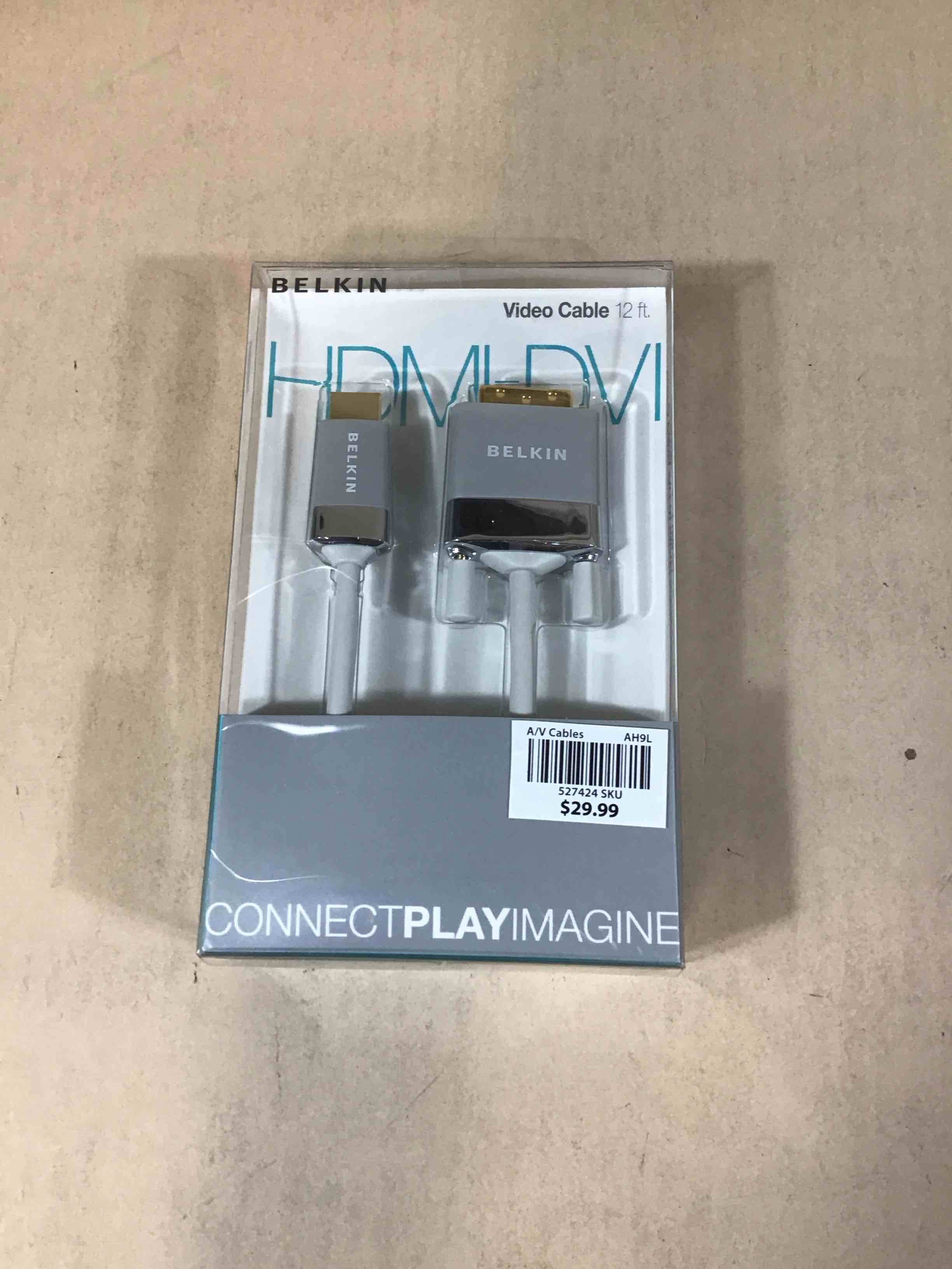 Condition photo showing New/Like New for belkin av22401-12-wht hdmi to dvi-d cable adapter