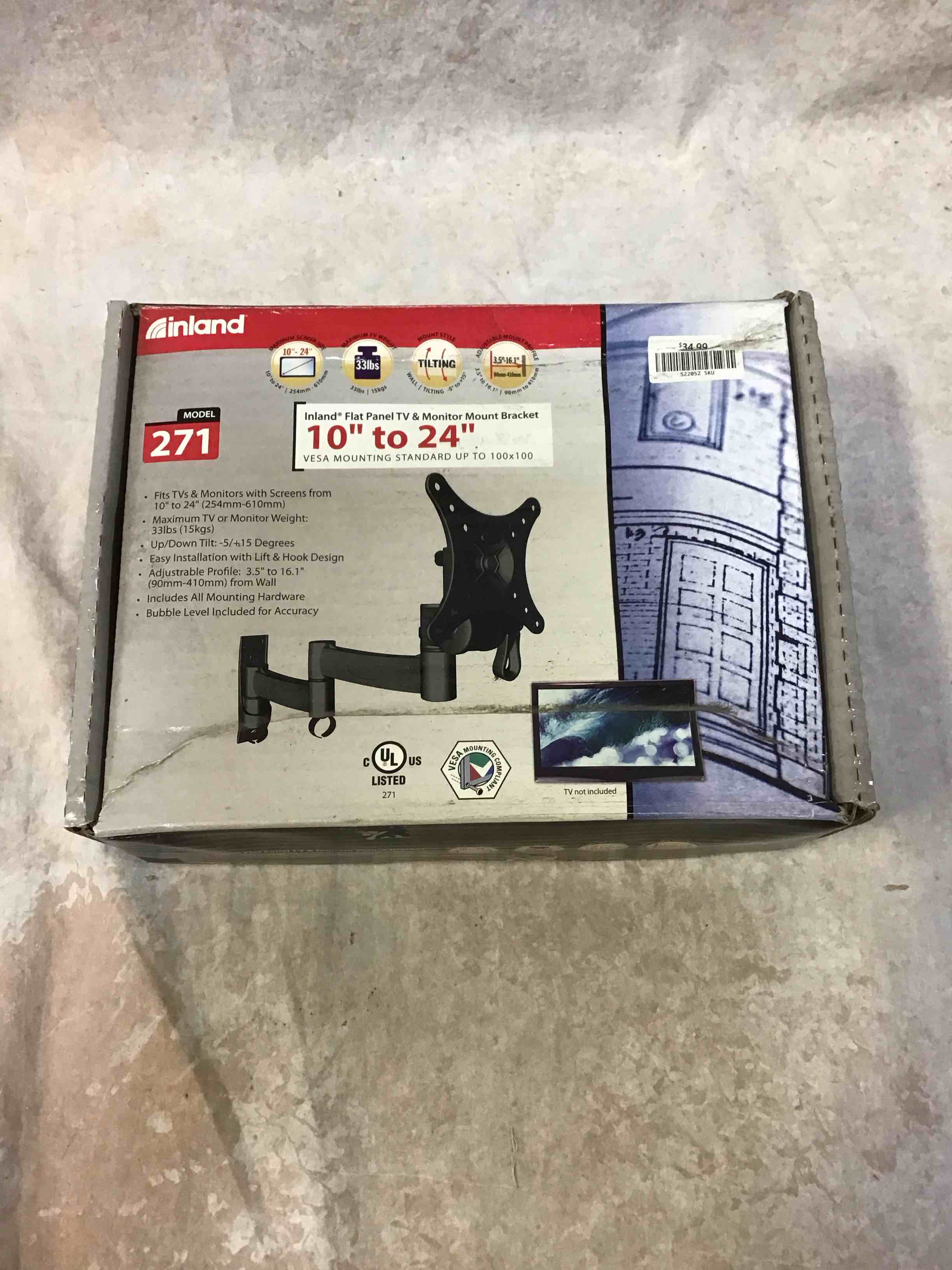 Condition photo showing Good Condition for inland 10”-24” monitor mount