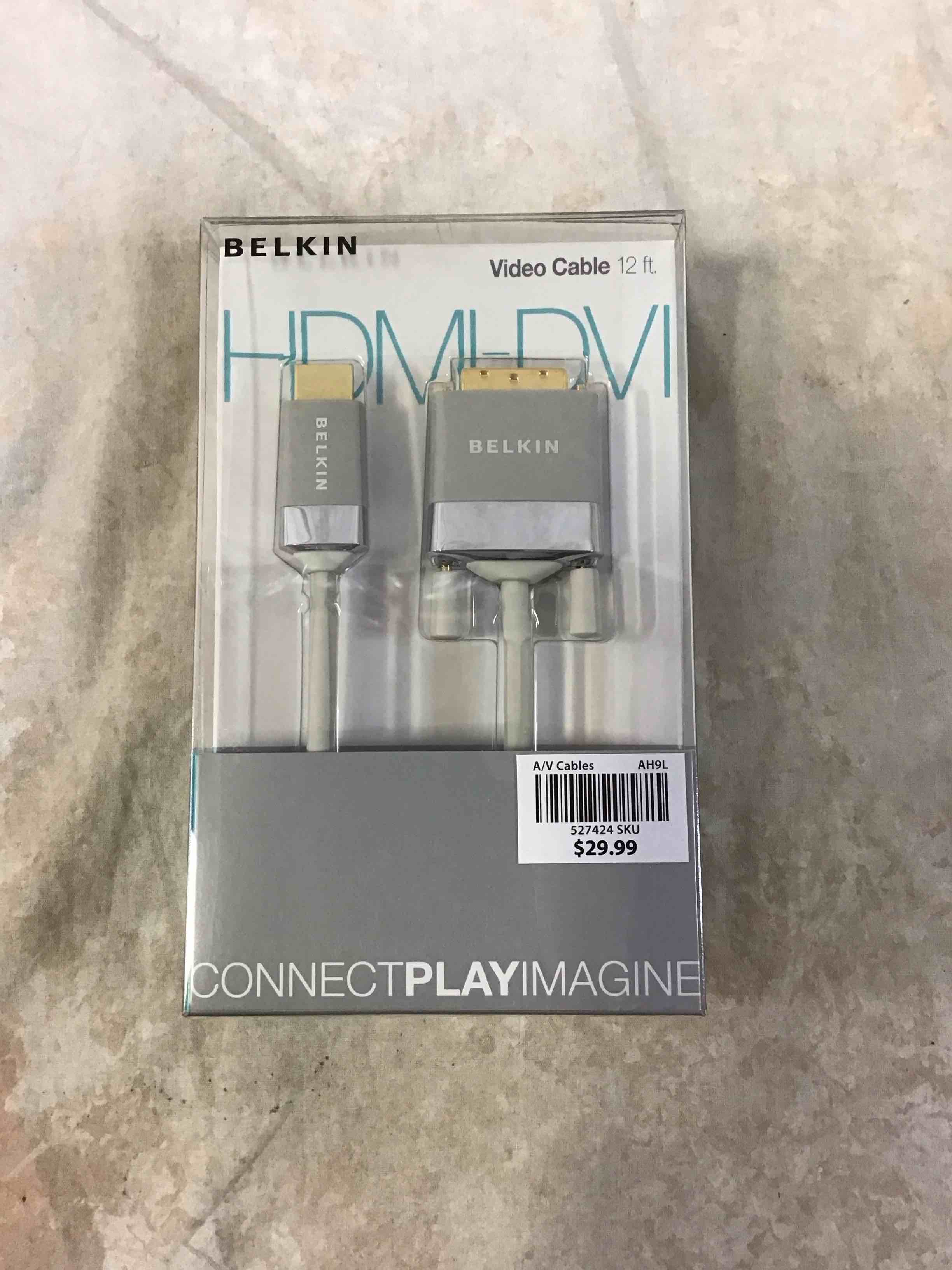 Condition photo showing New/Like New for belkin av22401-12-wht hdmi to dvi-d cable adapter
