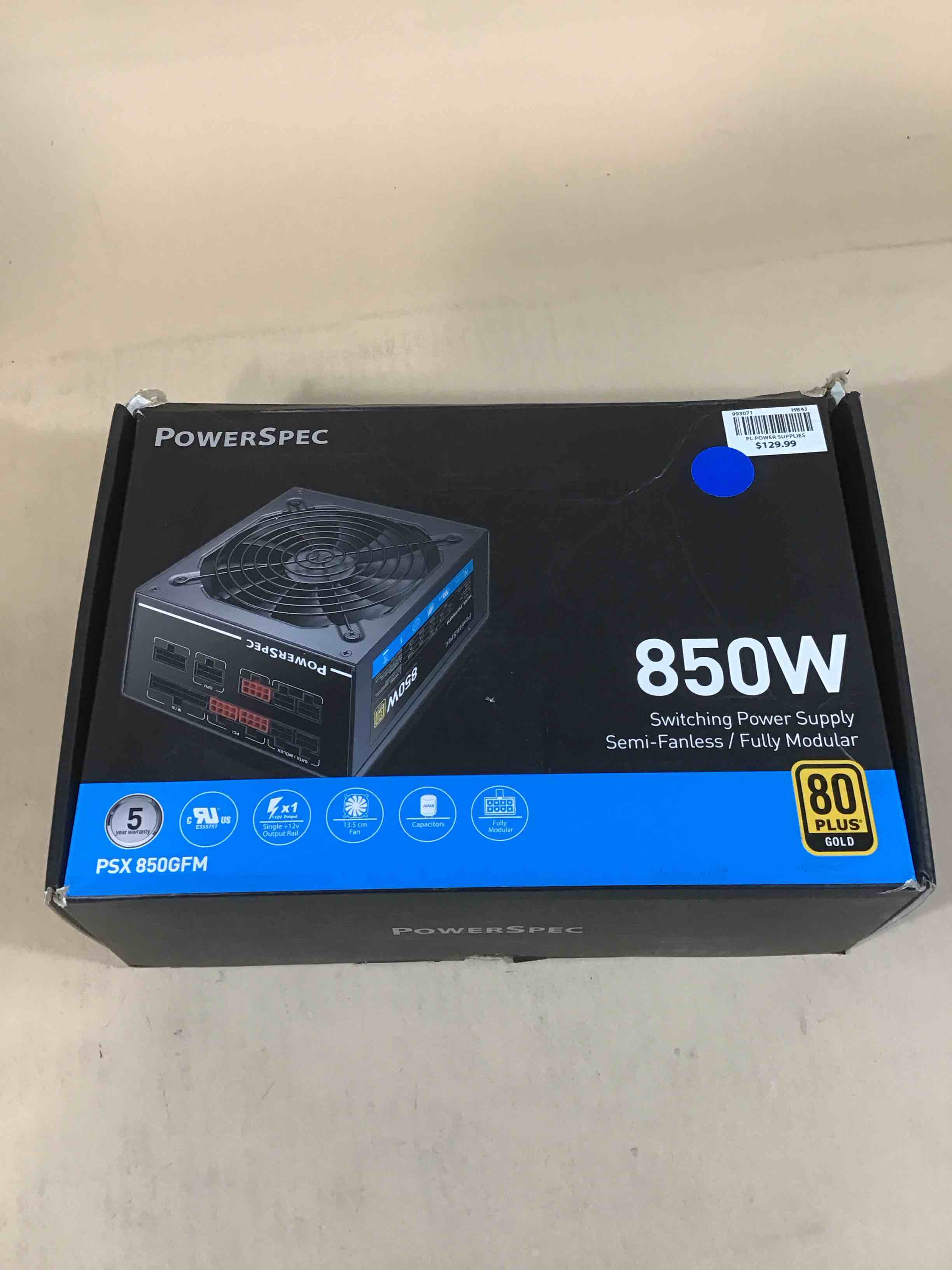 powerspec 850w 80 plus gold power supply