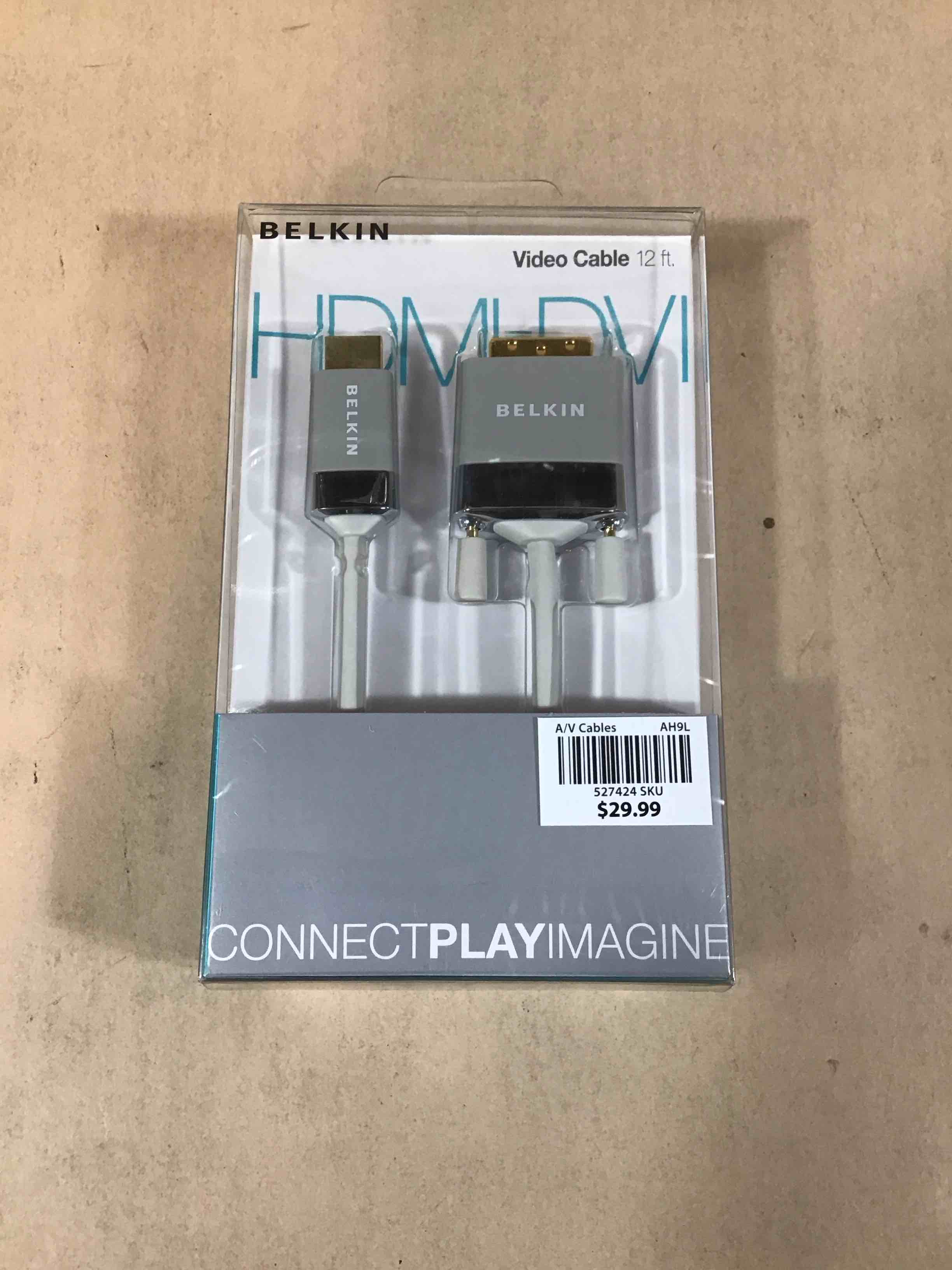 Condition photo showing New/Like New for belkin av22401-12-wht hdmi to dvi-d cable adapter