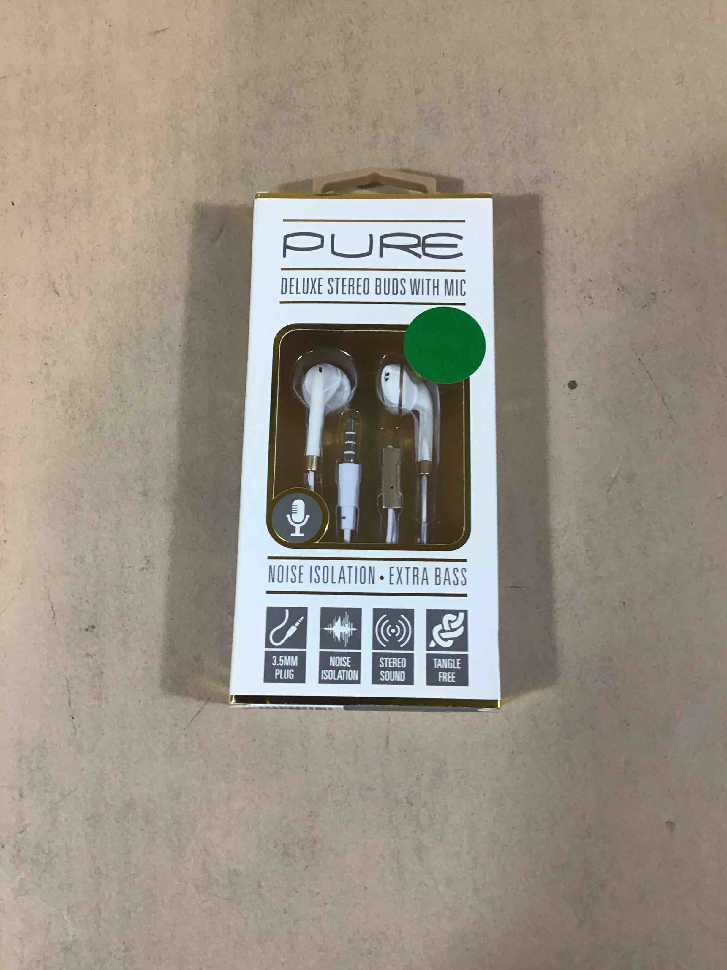 Condition photo showing New/Like New for sentry hm227 pure series stereo in-ear buds with in-line mic assortment